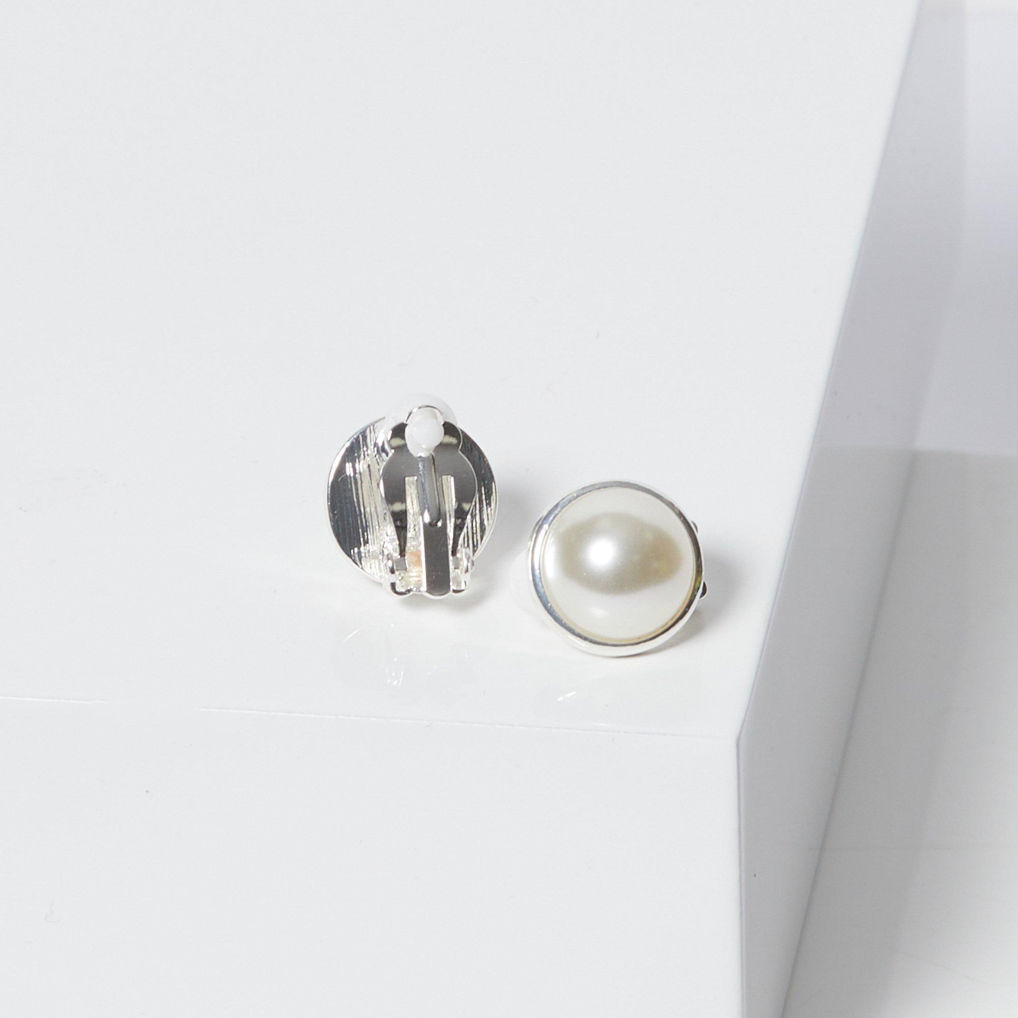 Silver - Jon Richard - Pearl Dome Clip Earrings - 2