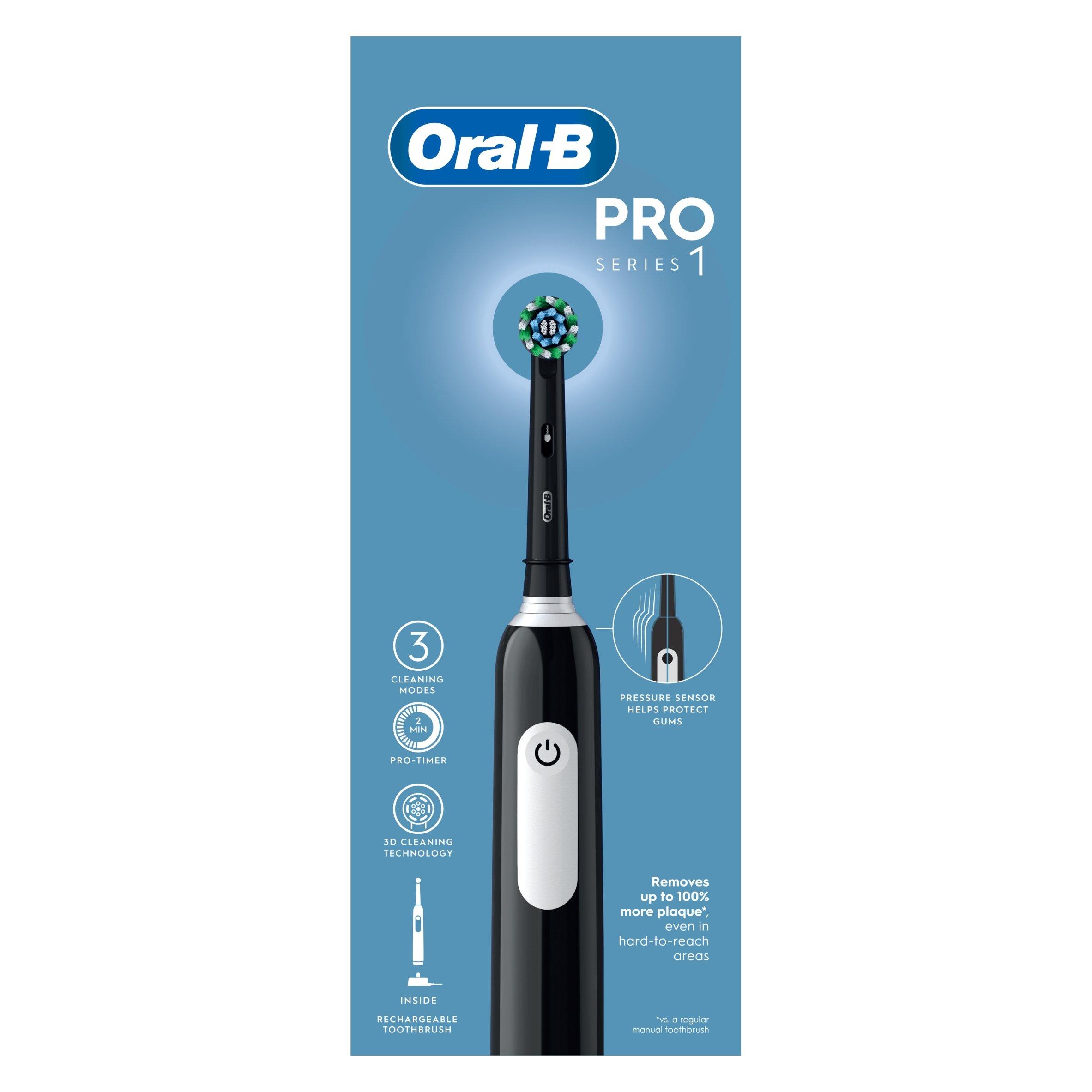 Black - Oral B - Oral-B Pro Series 1 Cross Action Black Toothbrush - 2