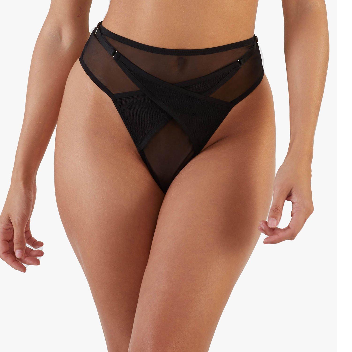 Playful Promises Women's Eddie Crossover High Waist Brief Black - 12