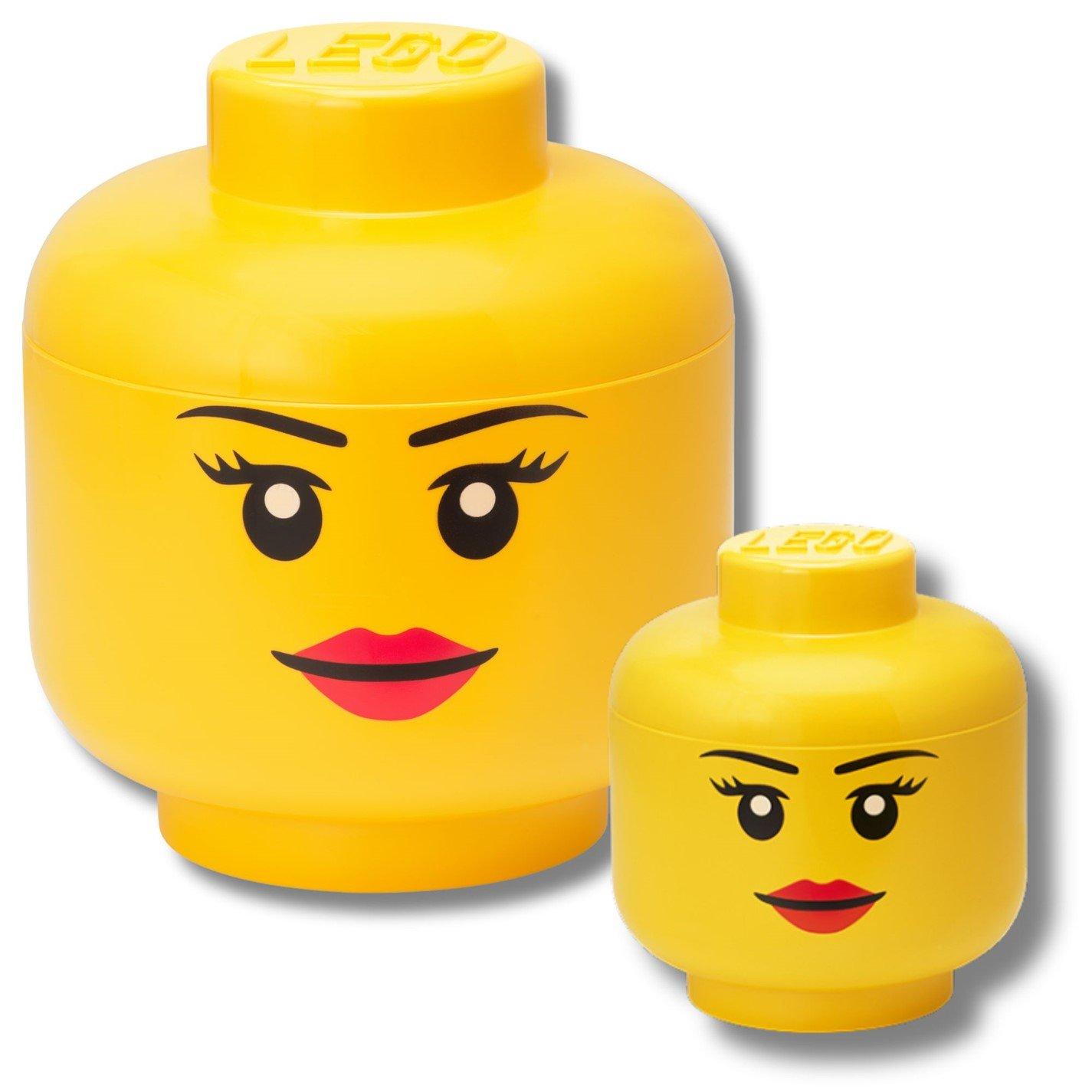 Lego  Kids Girl Head Storage Set - Yellow - Large/Smal