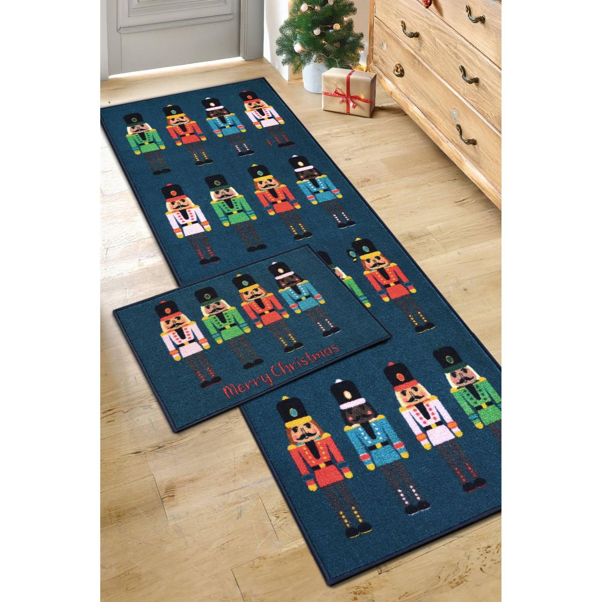 Homemaker  Nutcracker Festive Runner And Doormat - Navy - 57x150cm
