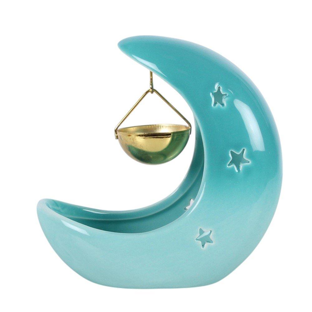 White - Something Different - Blue Pastel Crescent Moon Hanging Oil Burner - 4