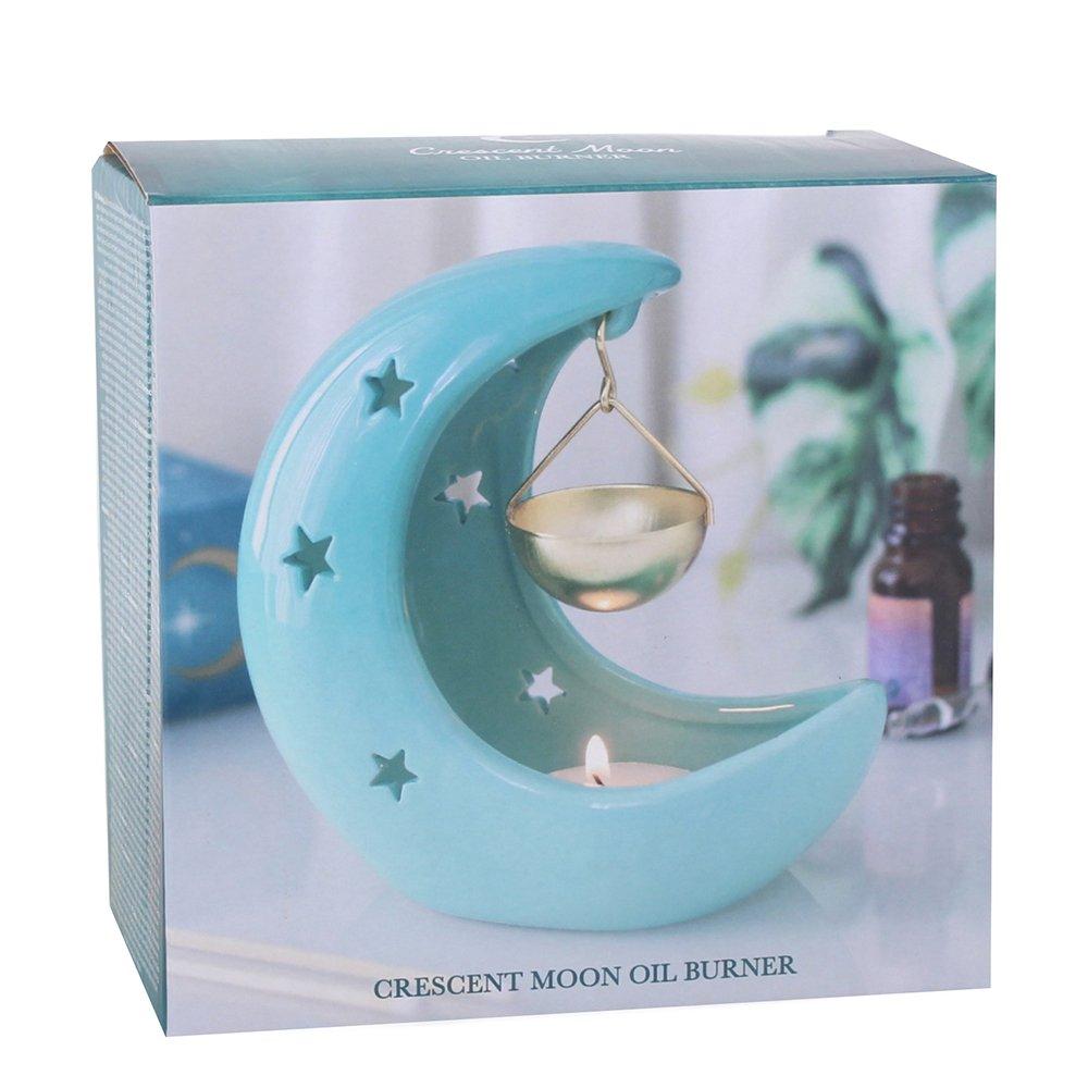 White - Something Different - Blue Pastel Crescent Moon Hanging Oil Burner - 5