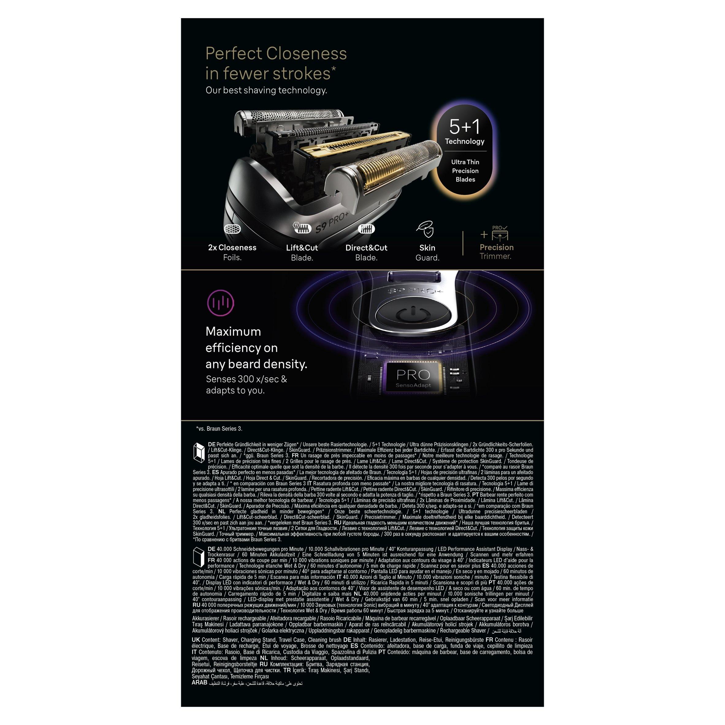 Black - Braun - Braun Series 9 PRO+ Electric Shaver 9610S Black - 4