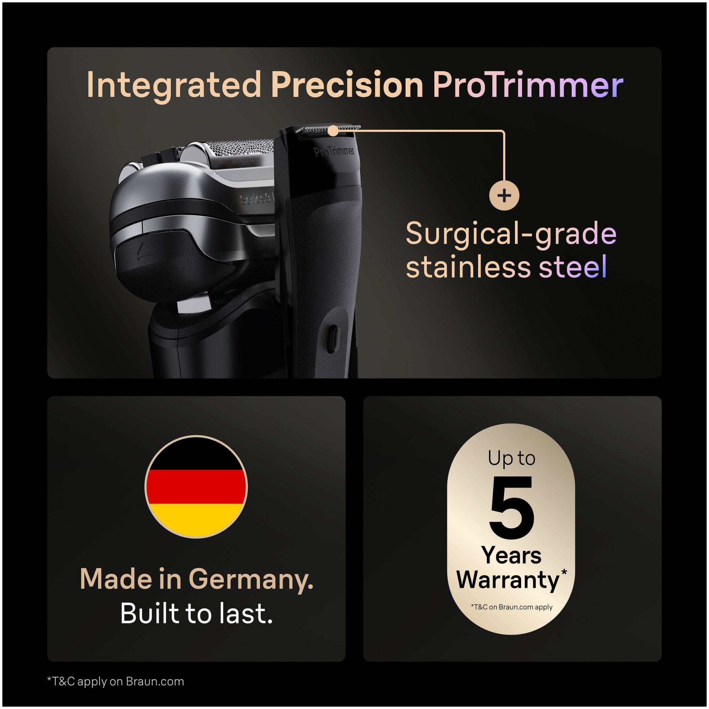 Black - Braun - Braun Series 9 PRO+ Electric Shaver 9610S Black - 8