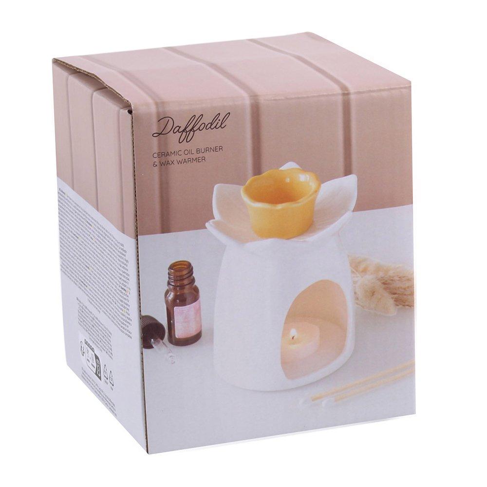 White - Something Different - White Daffodil Oil Burner and Wax Warmer - 6