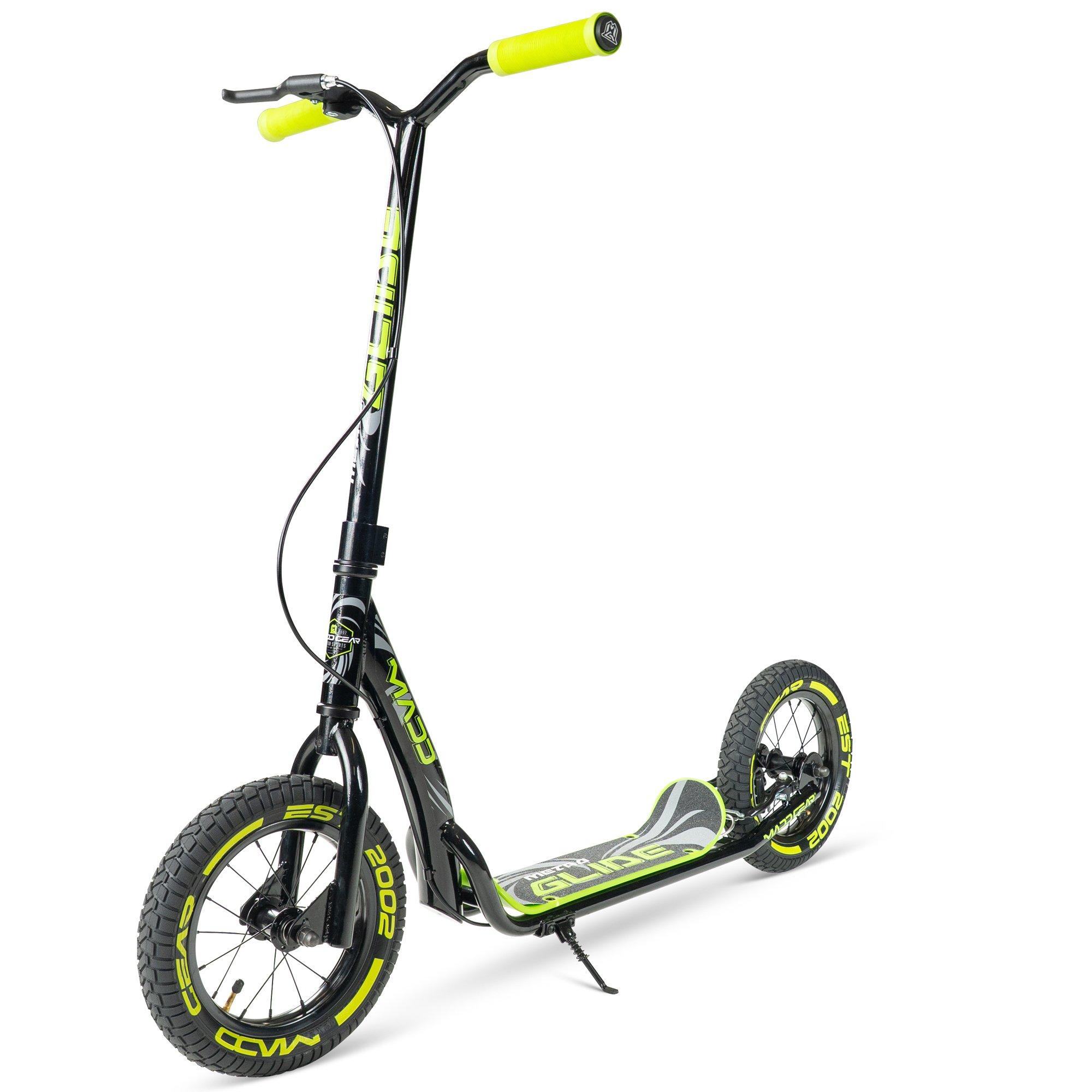 Black/Lime - Madd Gear - METRO GLIDE SCOOTER AIR TYRES FOR A SMOOTH RIDE - 1