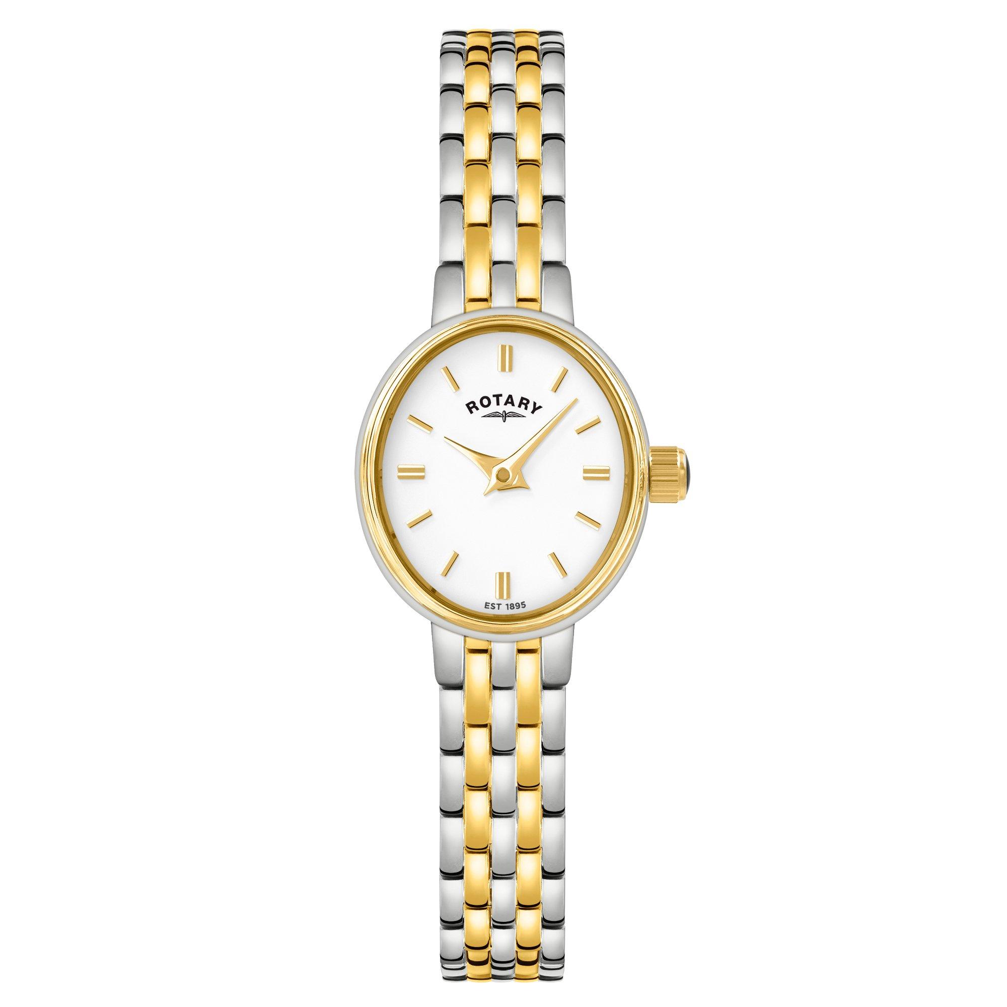 Silver - Rotary - Ladies Cocktail Two Tone SS Bracelet Watch - 1
