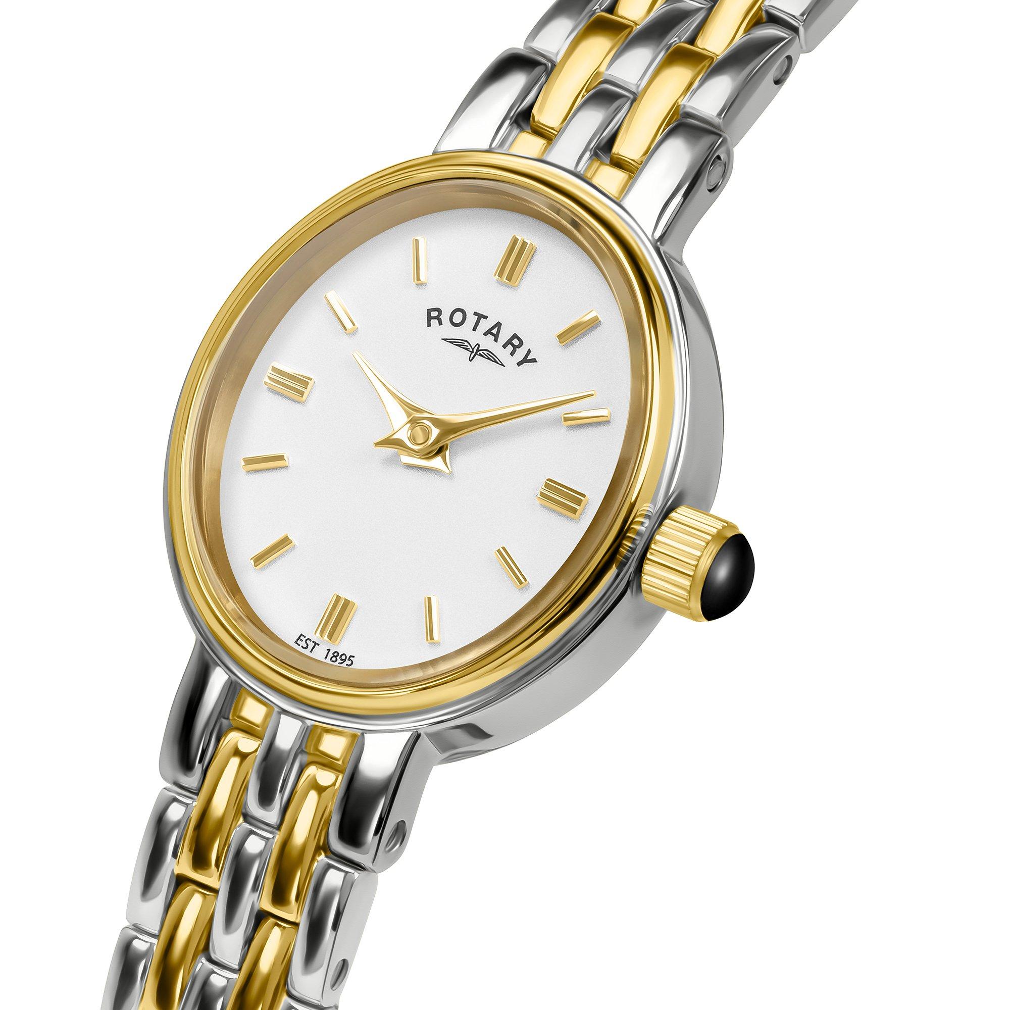 Silver - Rotary - Rotary Ladies Cocktail Two Tone SS Bracelet Watch - 2
