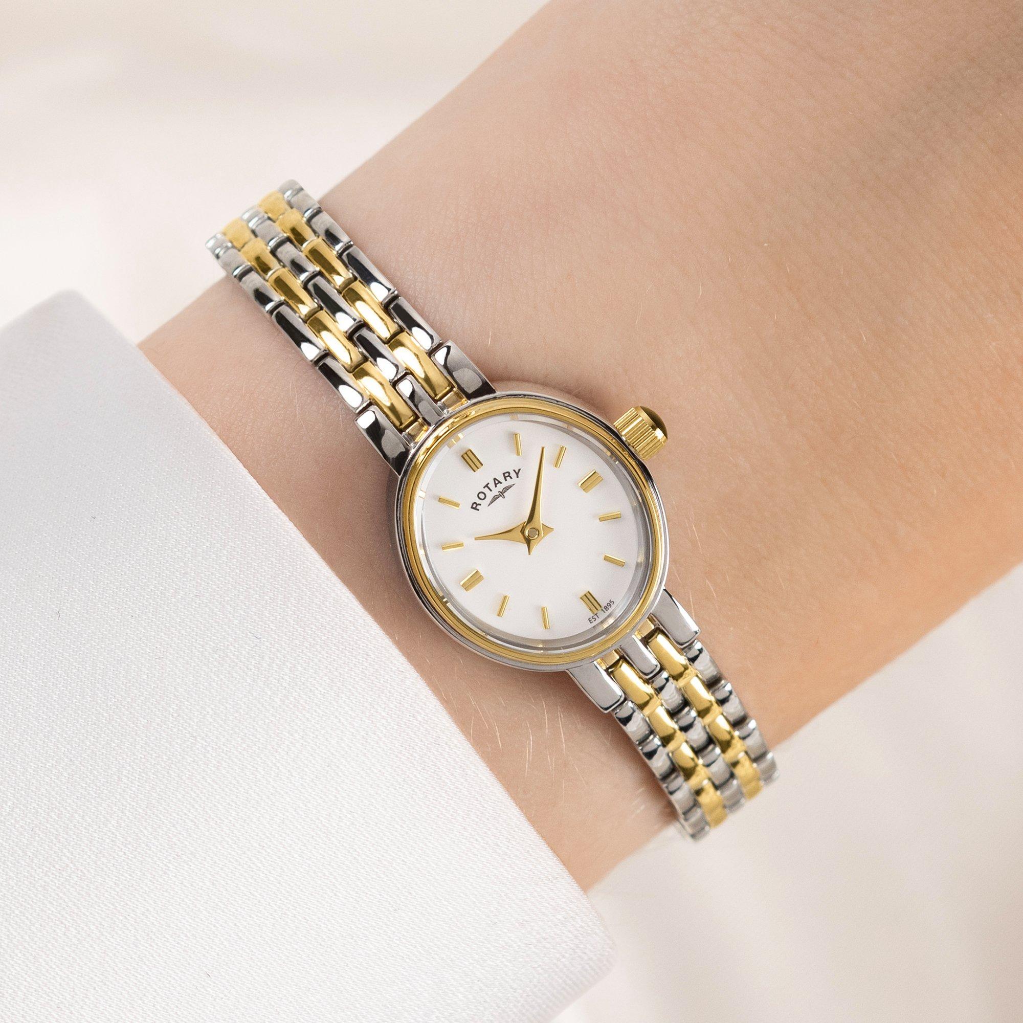 Silver - Rotary - Rotary Ladies Cocktail Two Tone SS Bracelet Watch - 3