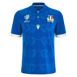 Macron Italy Rugby Home Polo Shirt 2023 2024 Adults