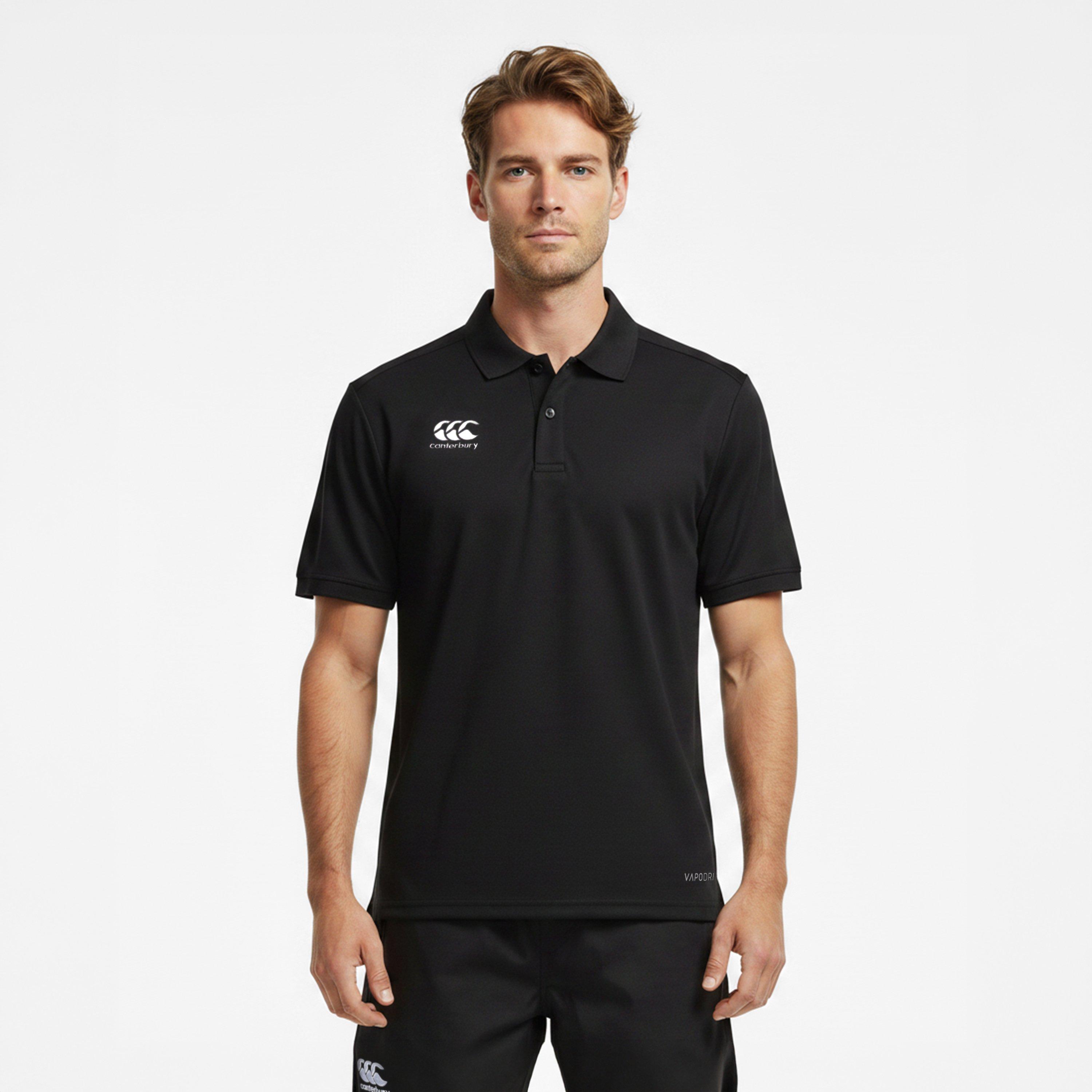 Black - Canterbury - Mens Club Dry Short Sleeve Rugby Performance Polo - 3