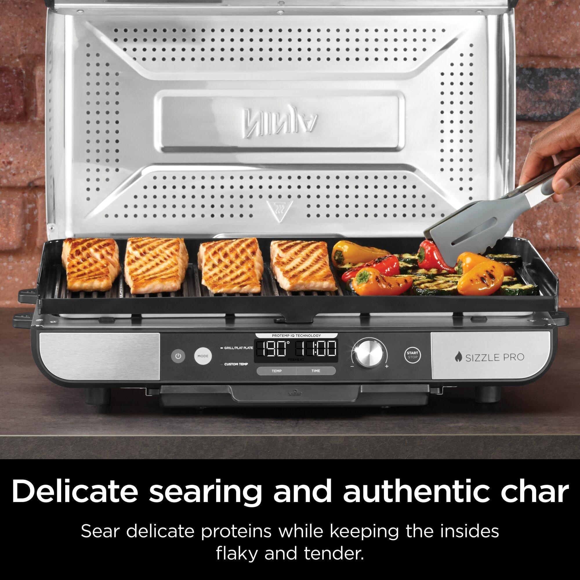 Silver - Ninja - Sizzle Pro XL Grill & Flat Plate GX101UK - 11