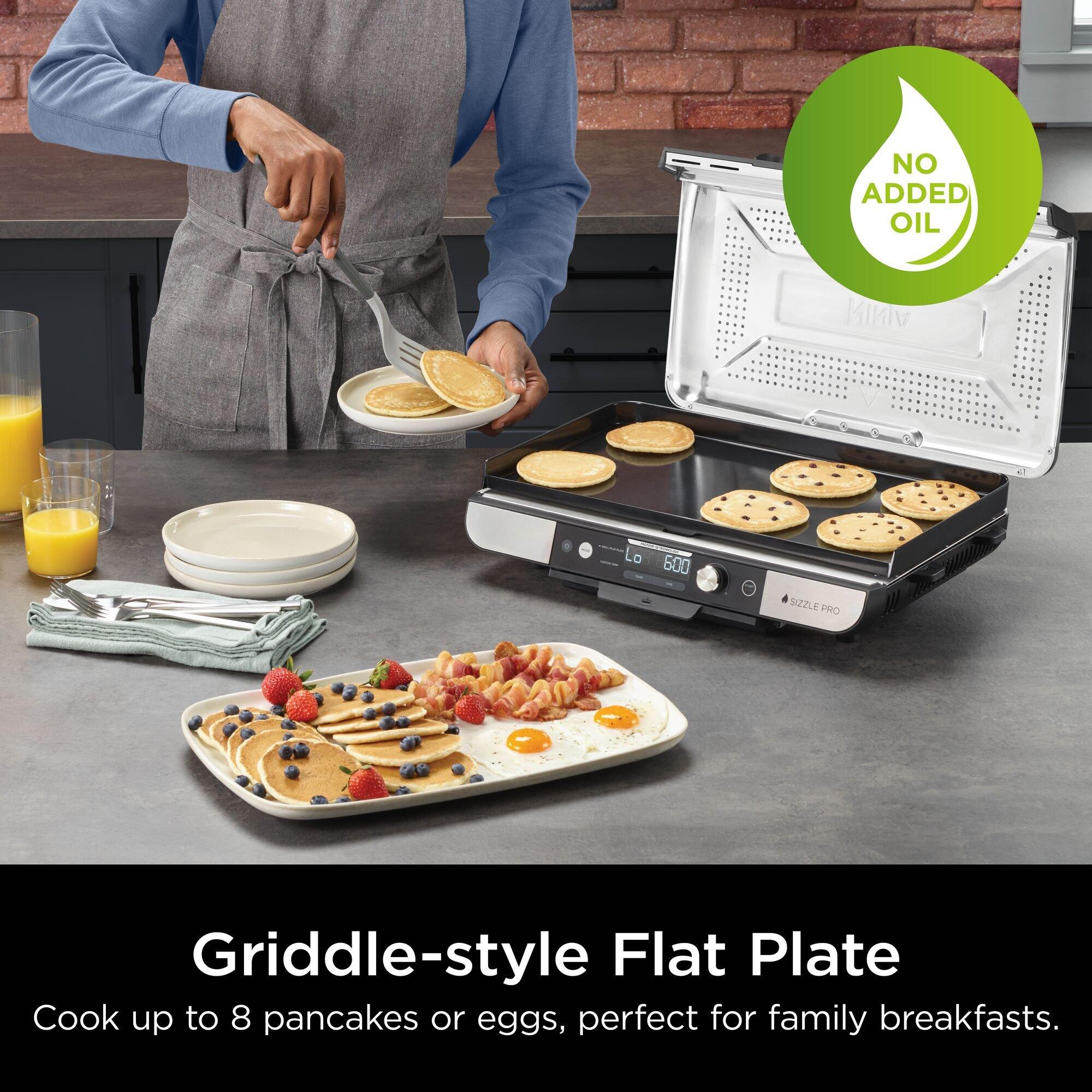 Silver - Ninja - Sizzle Pro XL Grill & Flat Plate GX101UK - 12