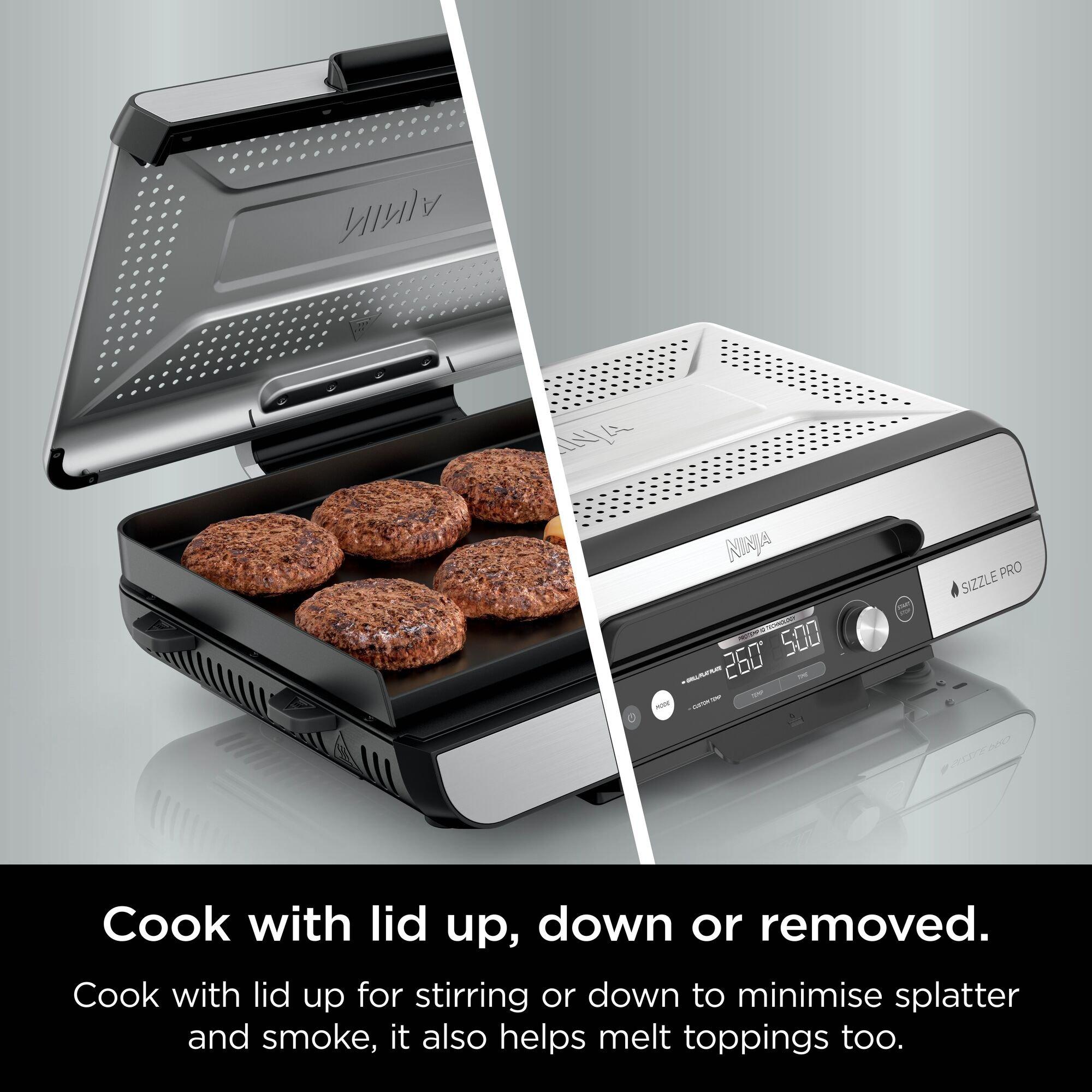 Silver - Ninja - Sizzle Pro XL Grill & Flat Plate GX101UK - 13