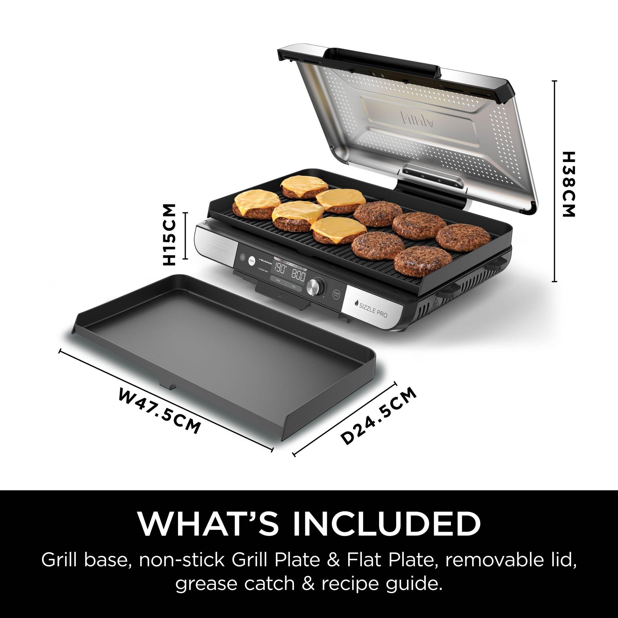 Silver - Ninja - Sizzle Pro XL Grill & Flat Plate GX101UK - 5