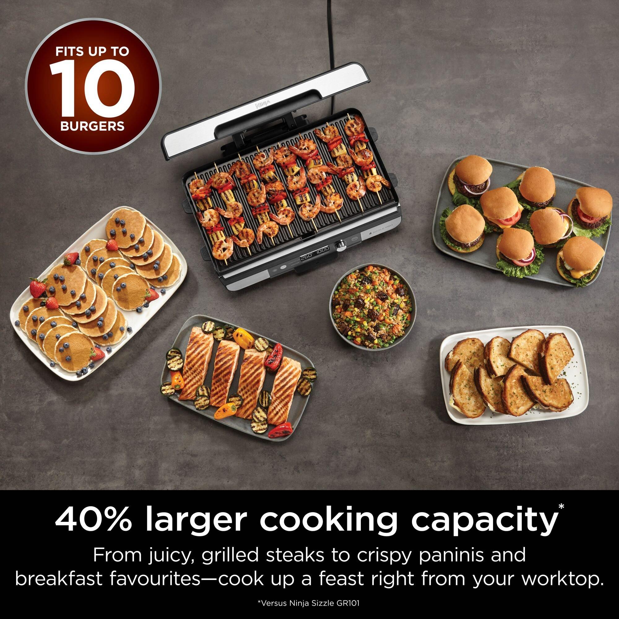 Silver - Ninja - Sizzle Pro XL Grill & Flat Plate GX101UK - 6