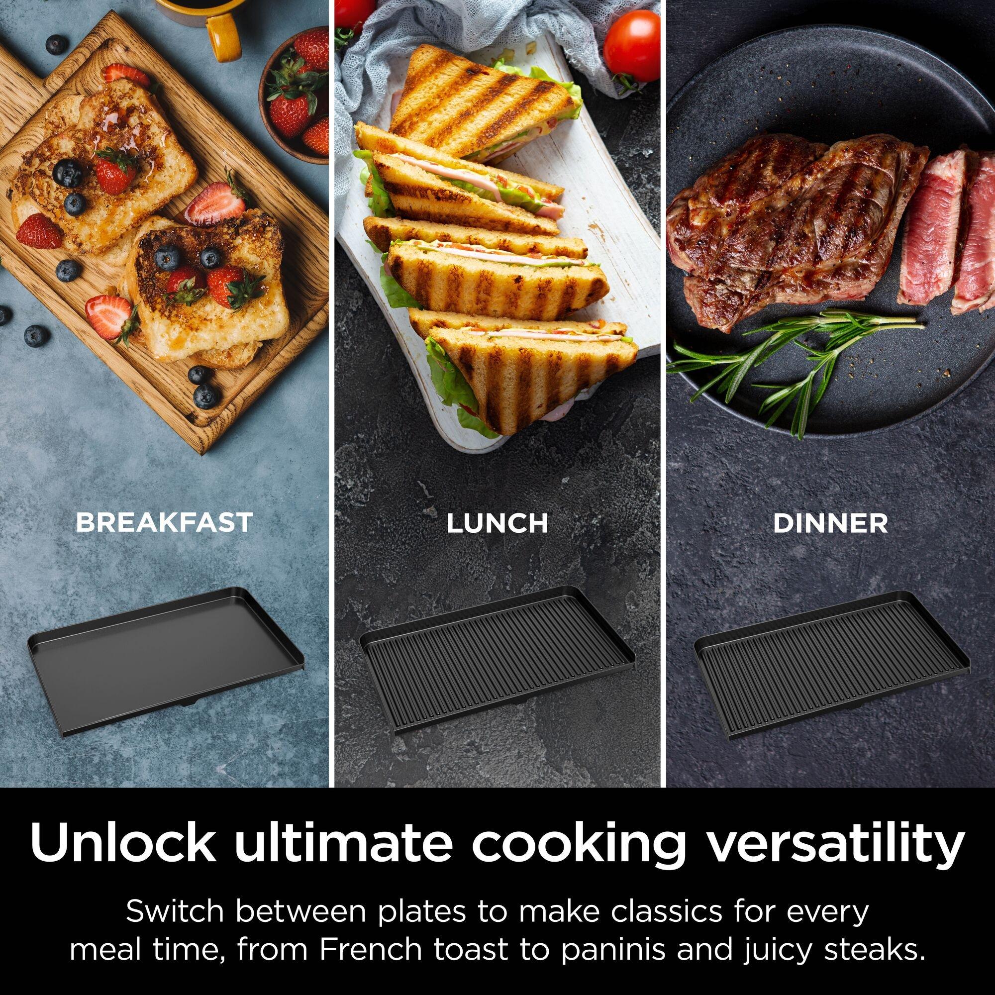 Silver - Ninja - Sizzle Pro XL Grill & Flat Plate GX101UK - 7