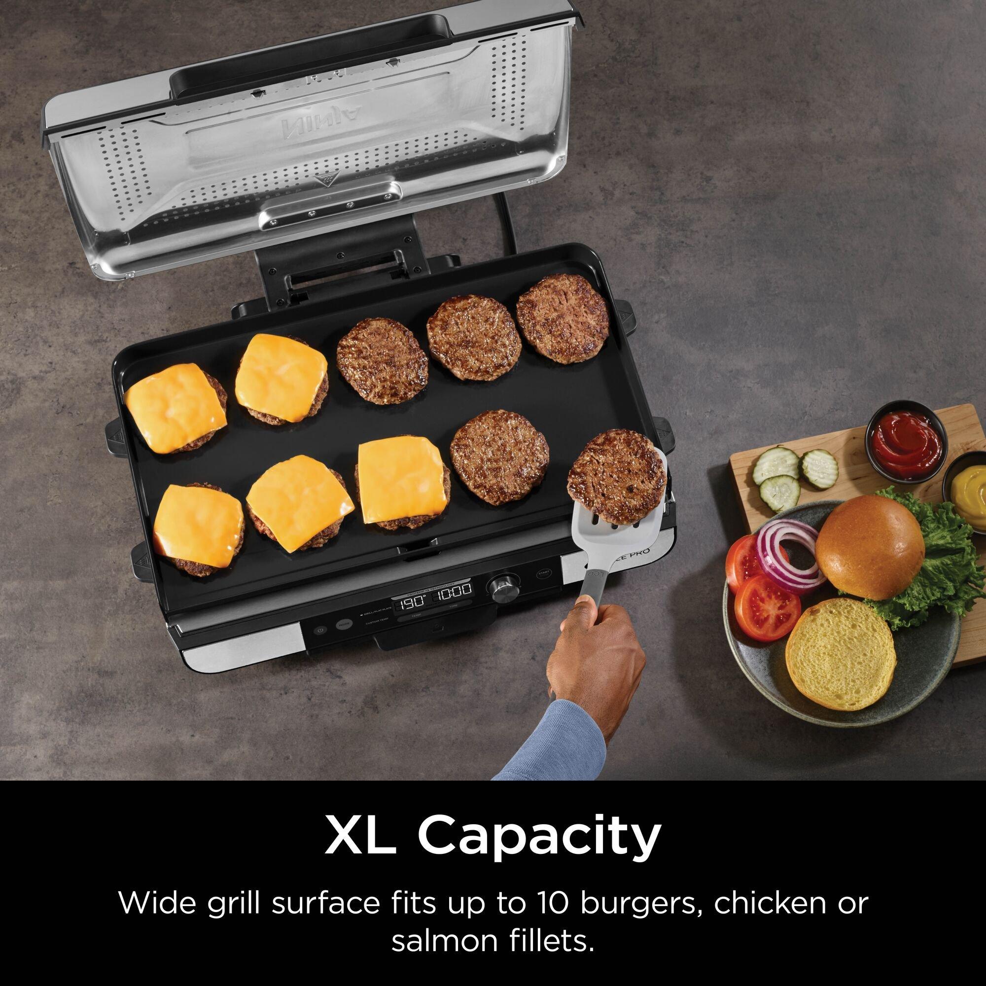 Silver - Ninja - Sizzle Pro XL Grill & Flat Plate GX101UK - 9