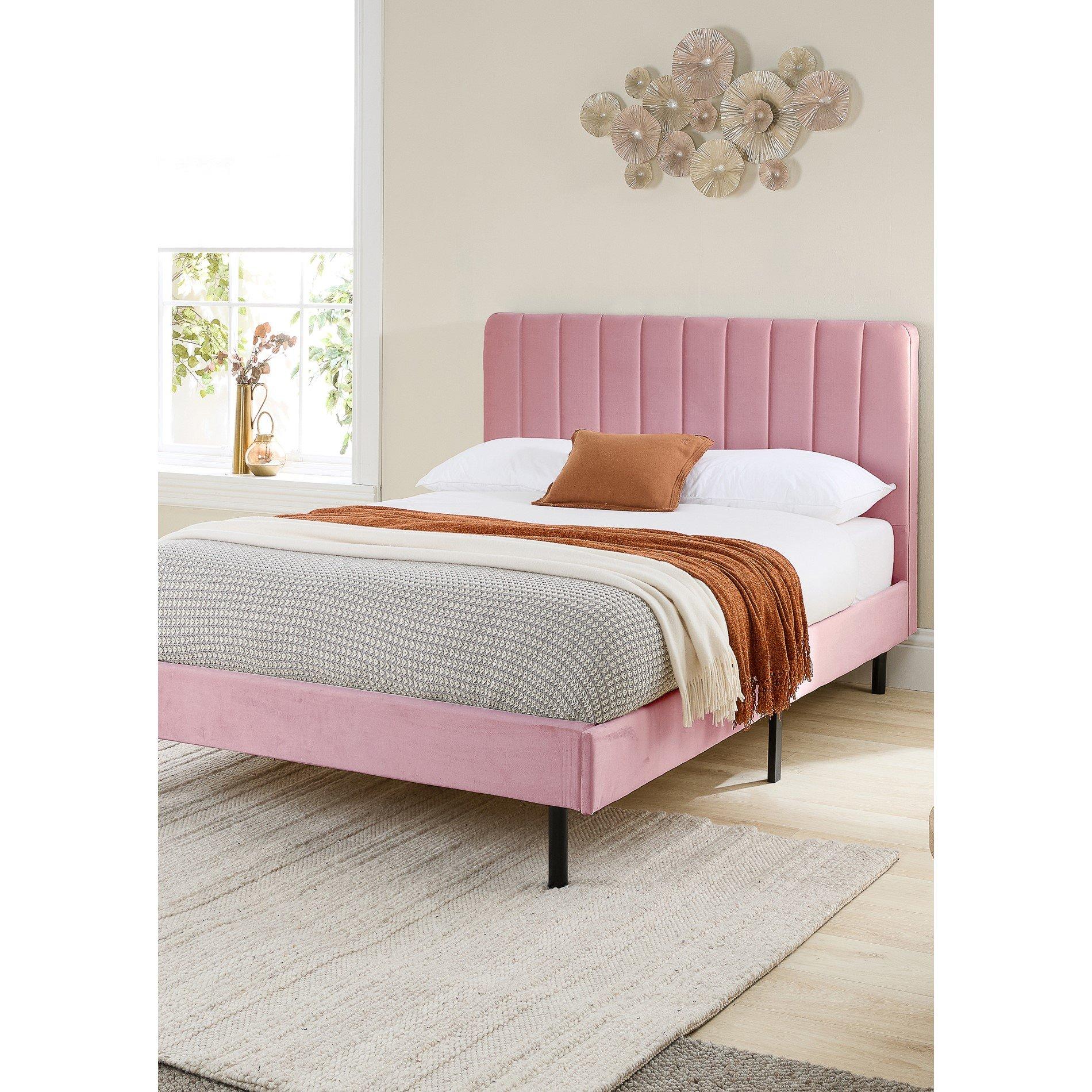 Aspire  Rosella Upholstered Bed - Pink - Double