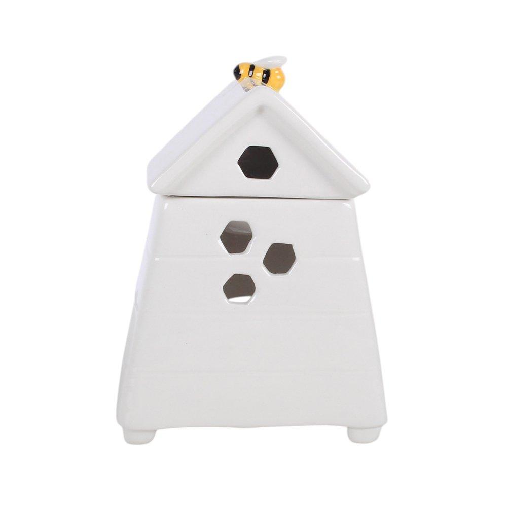 White - Something Different - White Beehive Oil Burner and Wax Warmer with Bee - 3