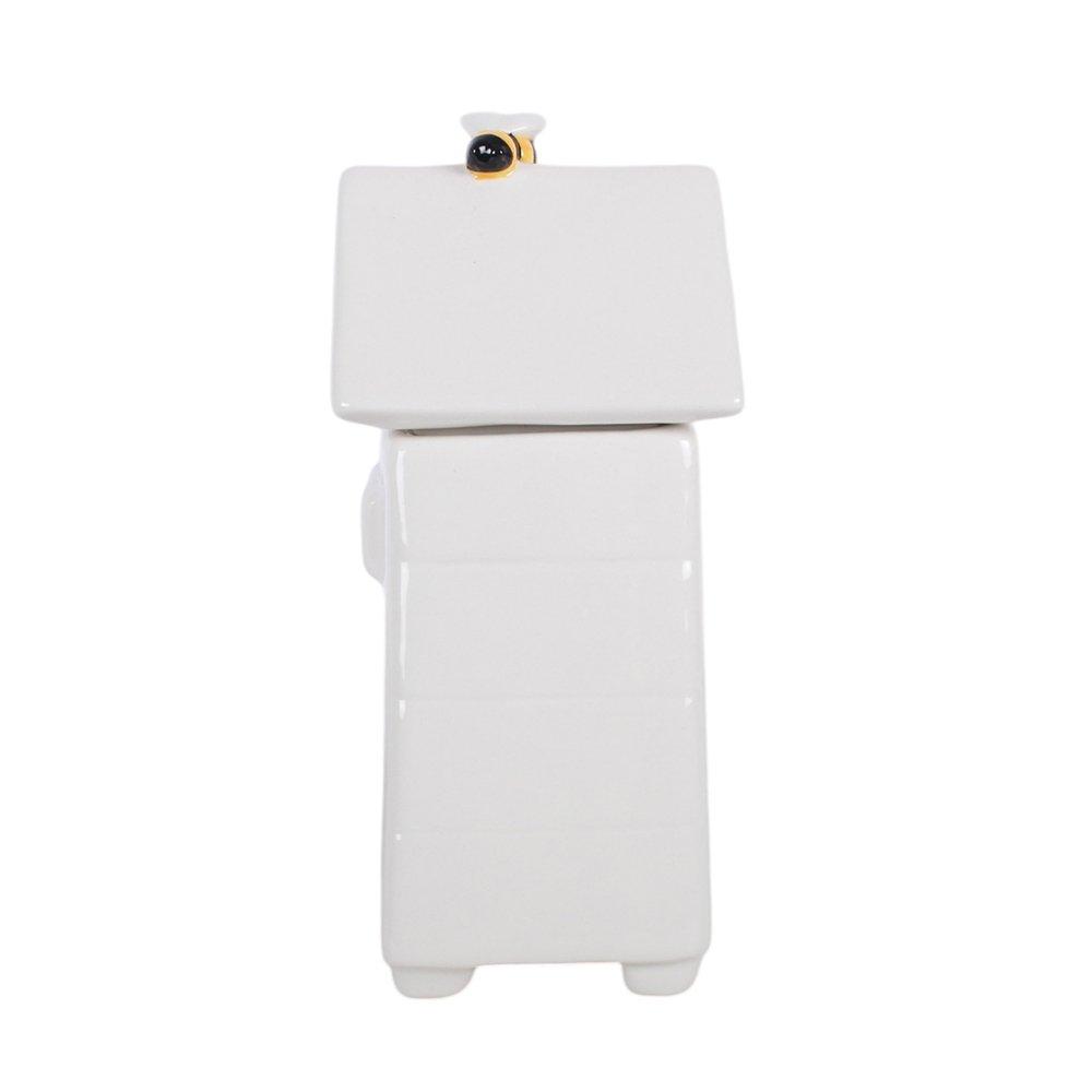 White - Something Different - White Beehive Oil Burner and Wax Warmer with Bee - 5