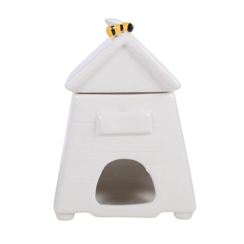 White - Something Different - White Beehive Oil Burner and Wax Warmer with Bee - 6