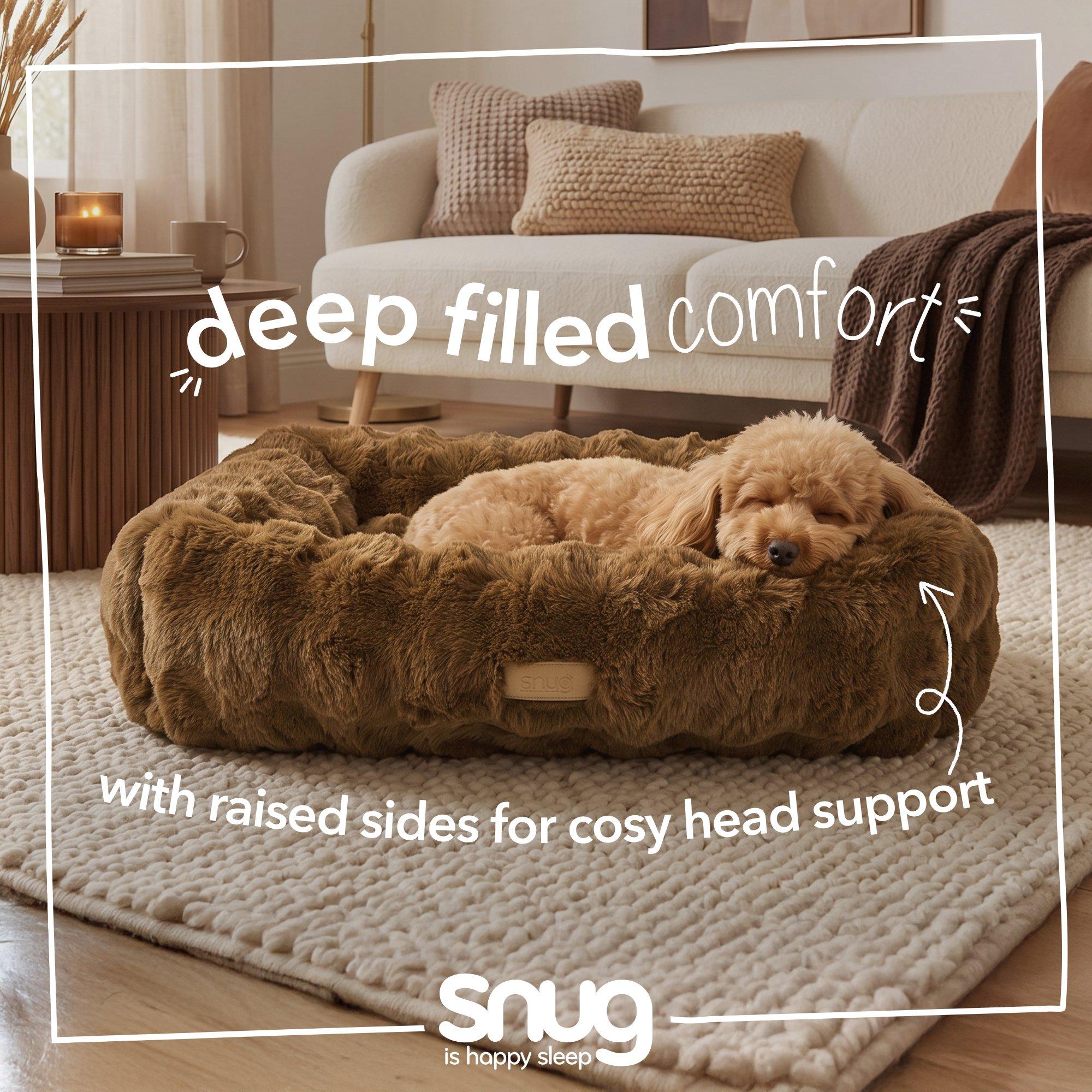 Brown - Snug - Super Cosy Faux Fur Box Pet Bed - 2