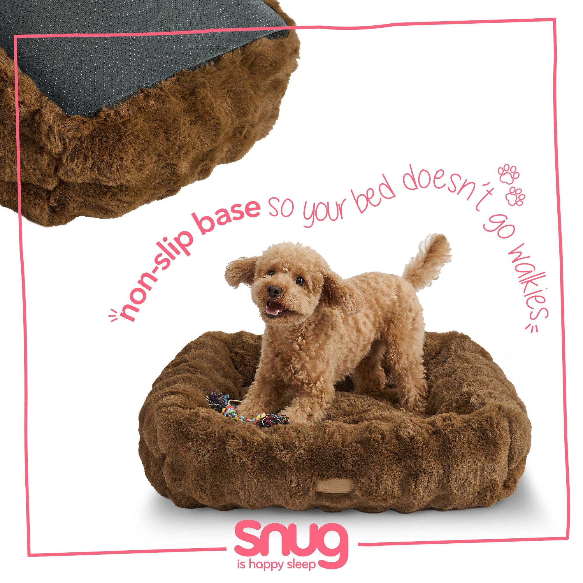 Brown - Snug - Super Cosy Faux Fur Box Pet Bed - 3
