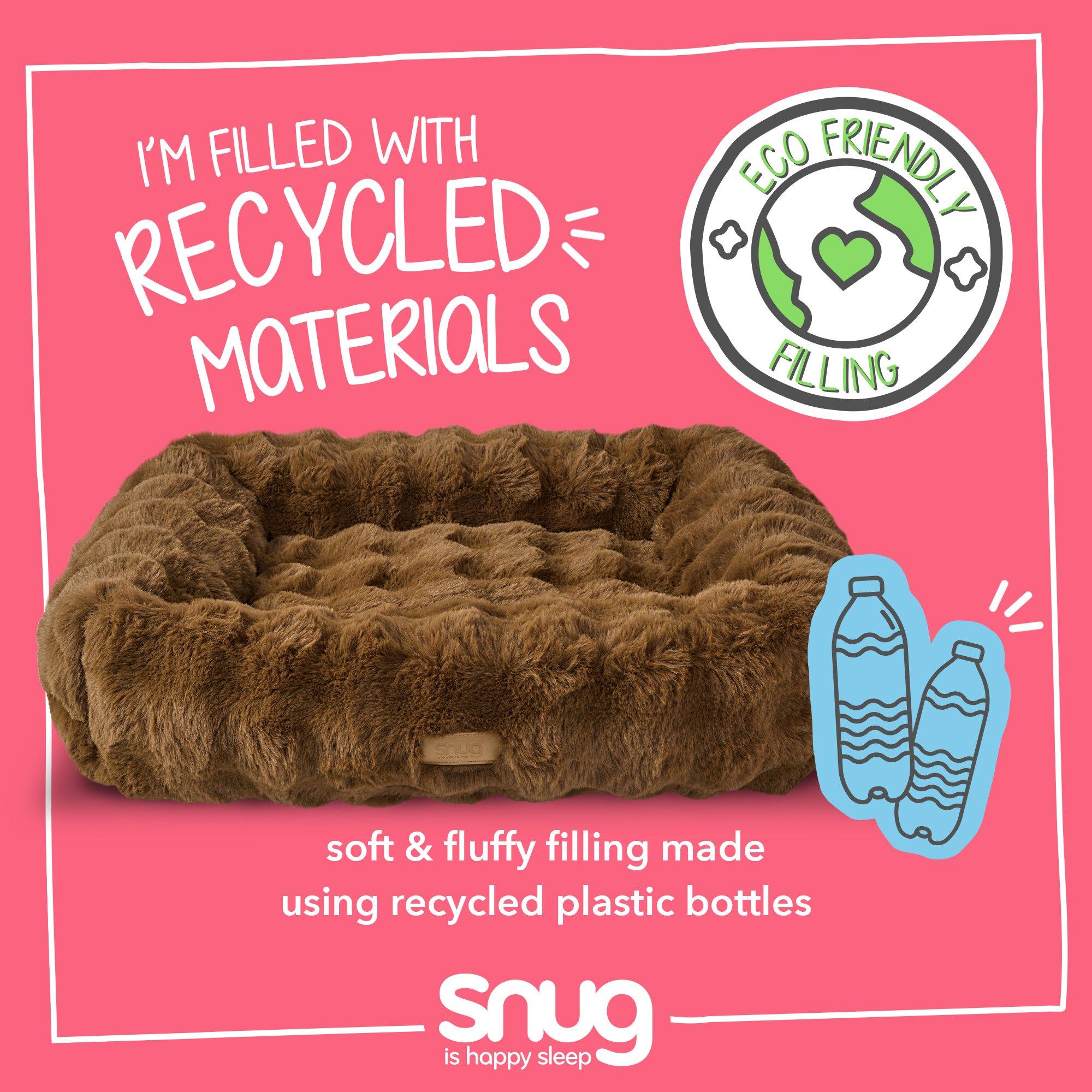 Brown - Snug - Super Cosy Faux Fur Box Pet Bed - 8
