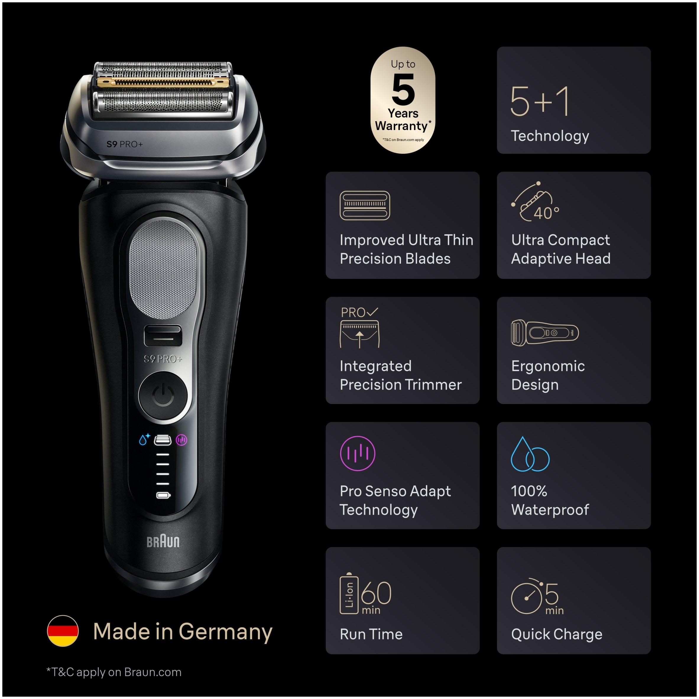 Black - Braun - Braun Series 9 PRO+ Electric Shaver 9670CC Black - 9