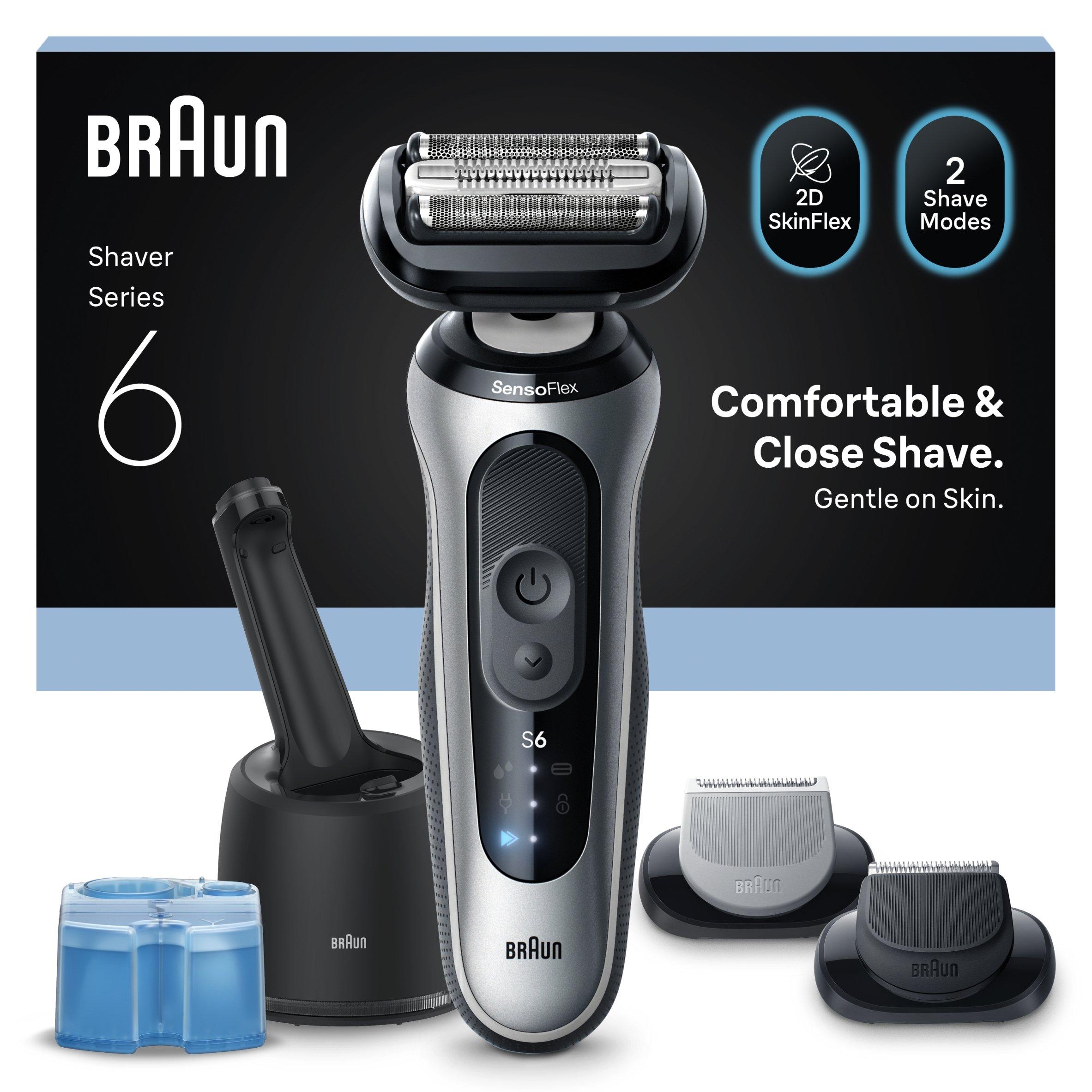 Silver - Braun - Braun Series 6 Electric Shaver 62-S7650CC Silver - 1