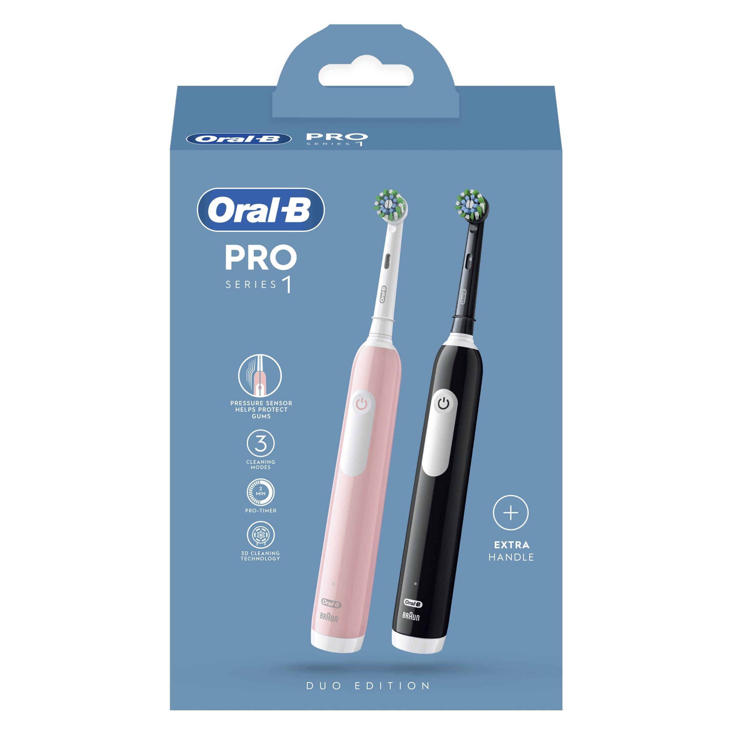 Black & Pink - Oral B - Oral-B Pro Series 1 Black & Pink Duo Toothbrushes - 4