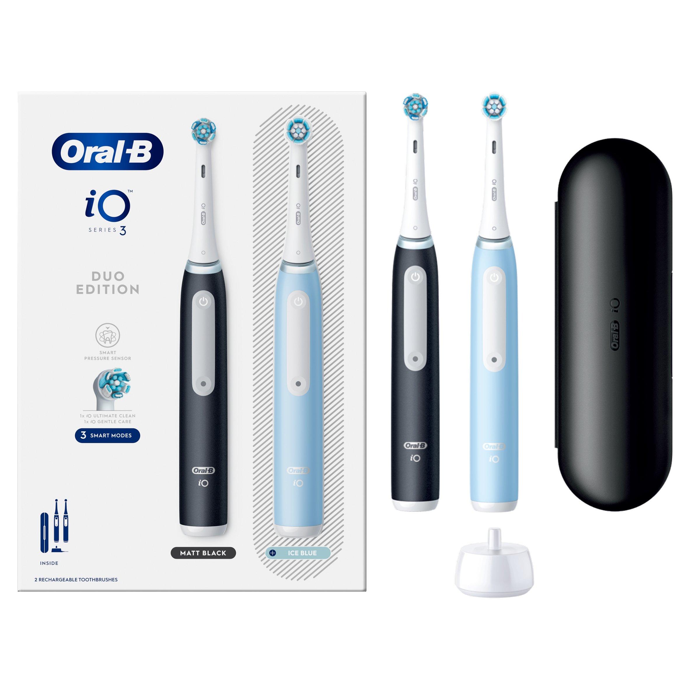 Black & Blue - Oral B - Oral-B iO3 MattBlack & IceBlue Toothbrush Duo+Case - 1