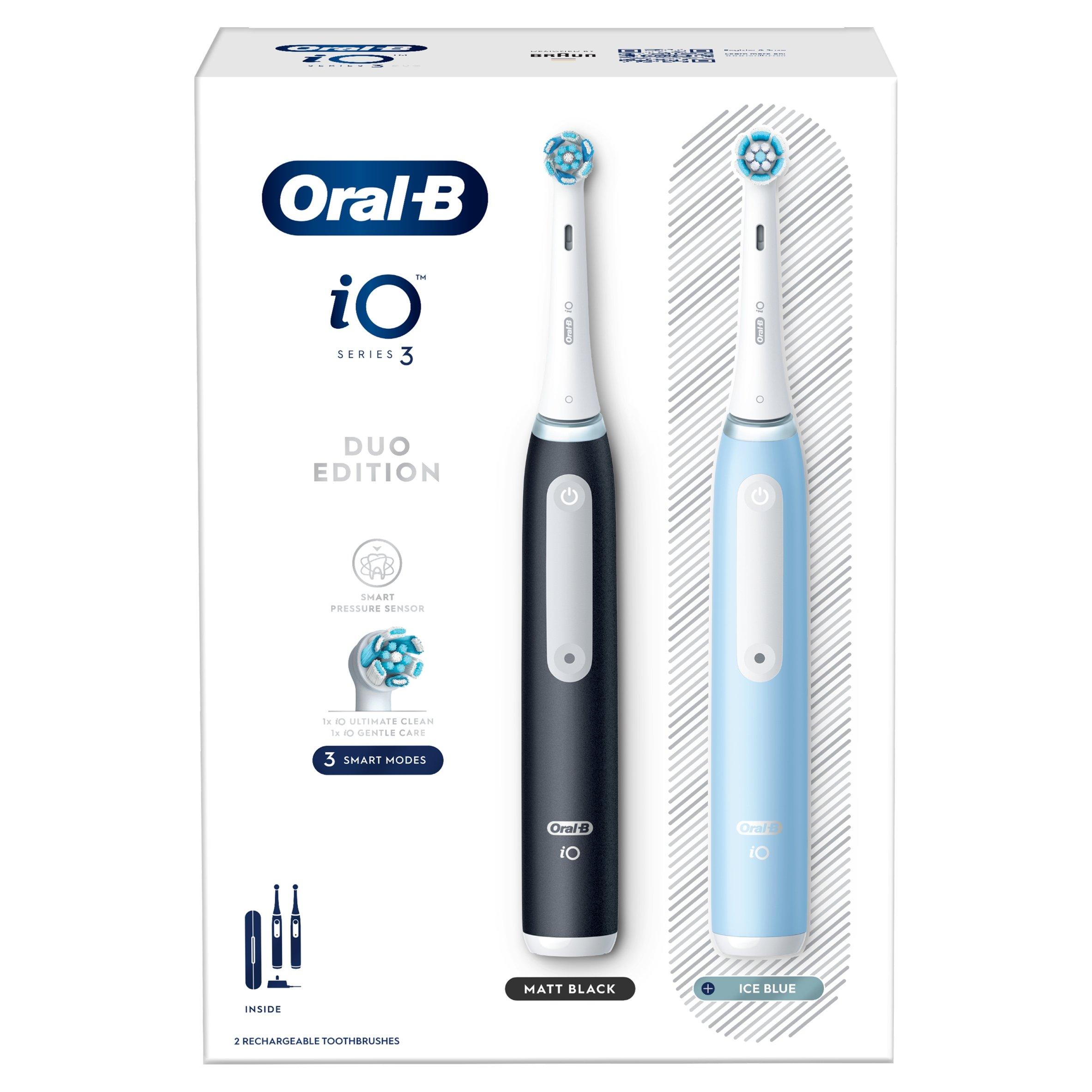 Black & Blue - Oral B - Oral-B iO3 MattBlack & IceBlue Toothbrush Duo+Case - 4