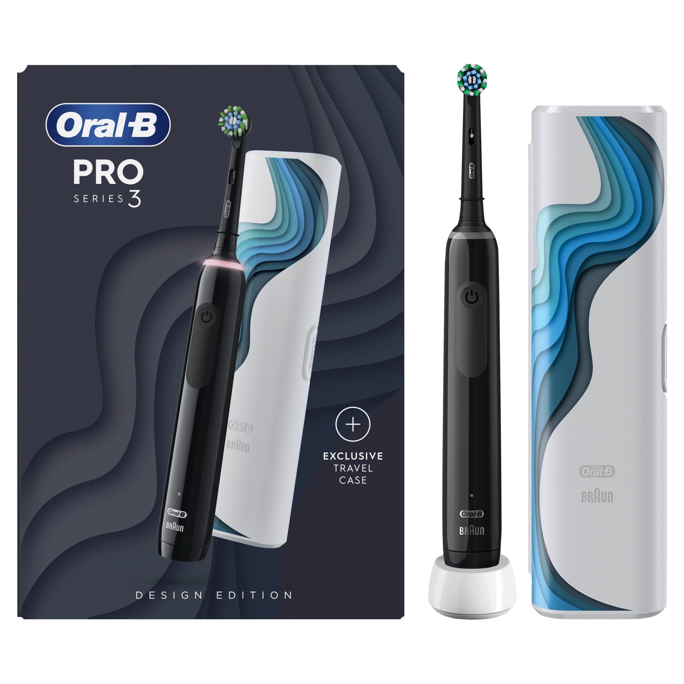 Black - Oral B - Oral-B Pro 3 3500 Black (+Riso Travel Case) - 1