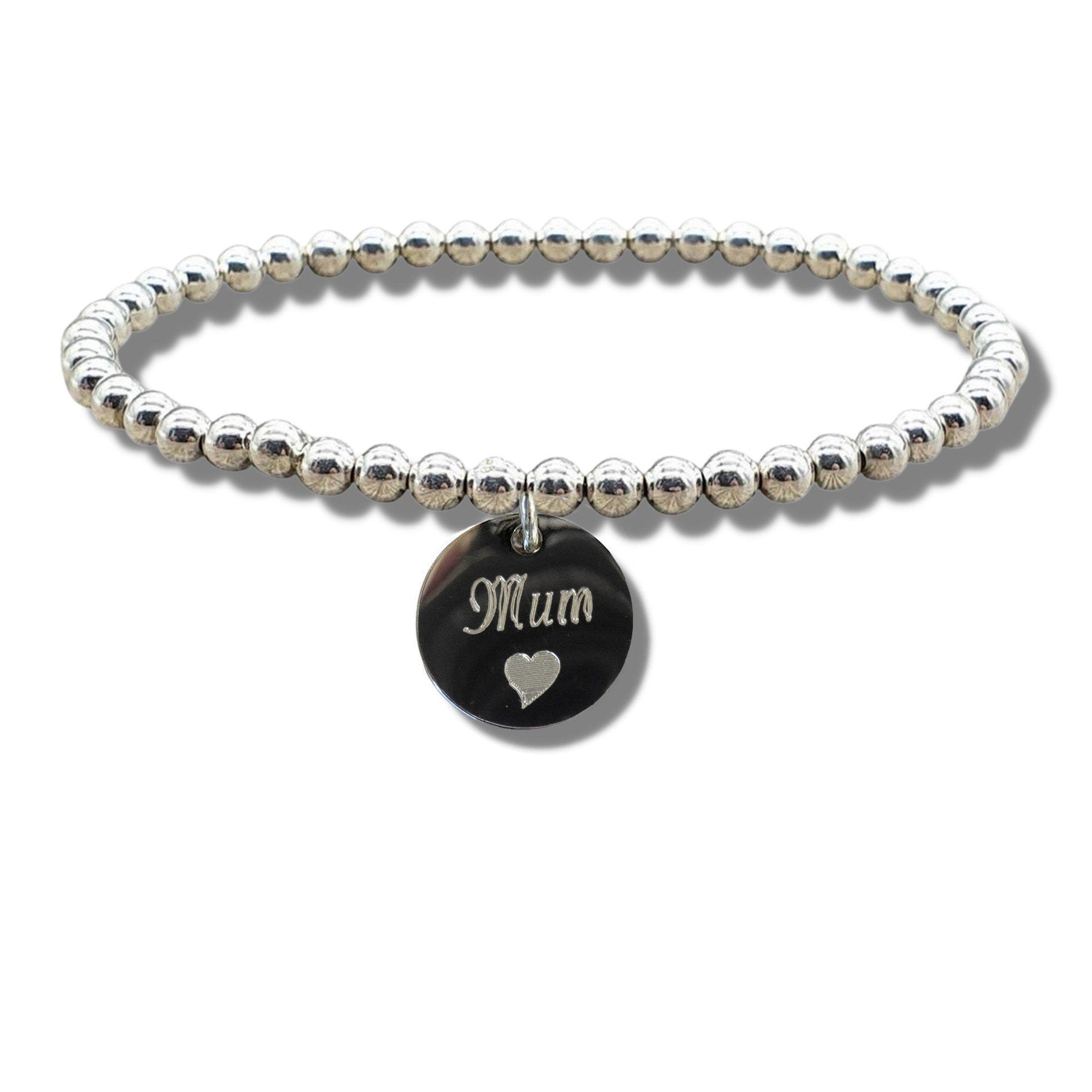 Silver - Aye Do Gifts - Mum Disc Bracelet with Heart Symbol - 1