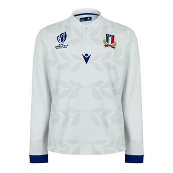 Macron Italy Rugby Away Polo Shirt 2023 2024 Adults
