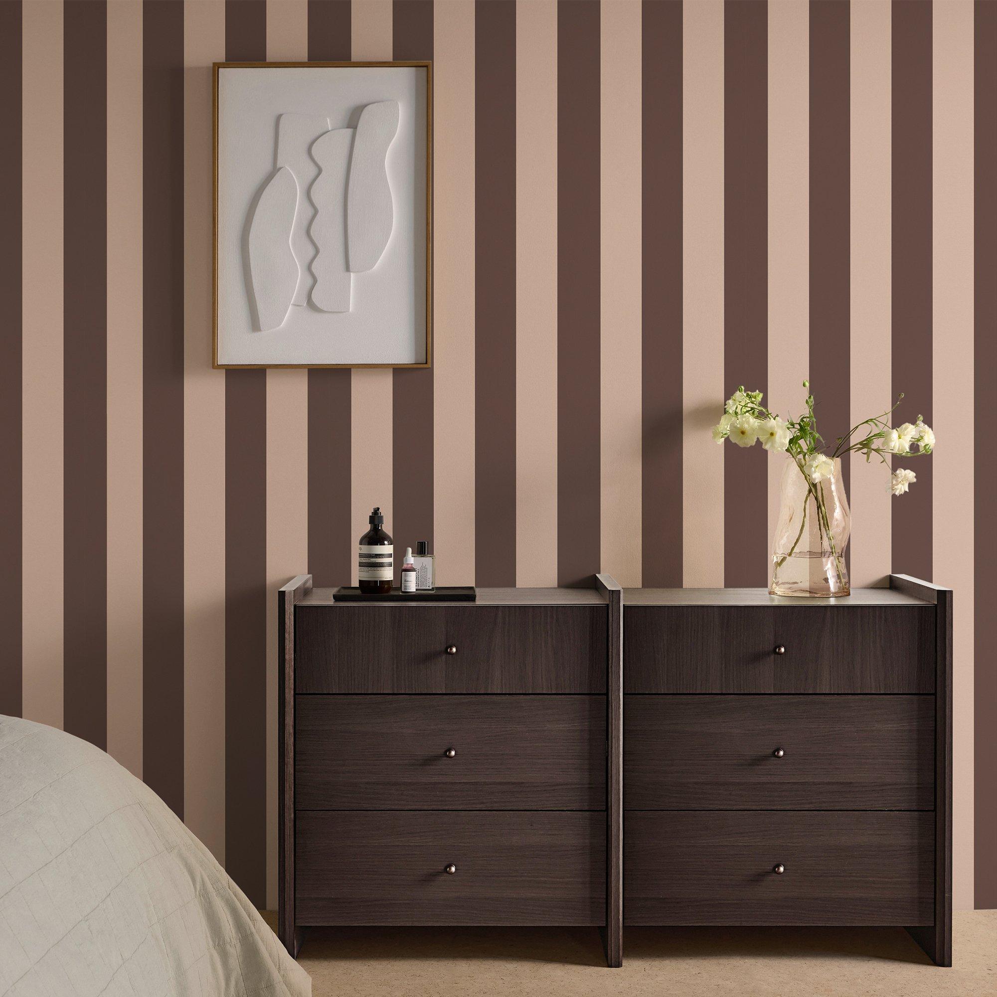 Mocha - MADE - Demi Wide Stripe Wallpaper - 2