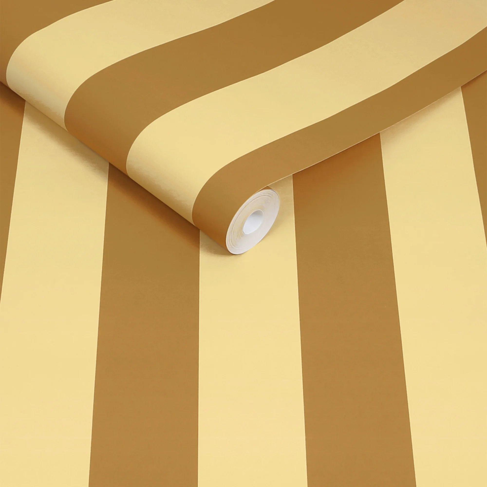 Ochre - MADE - Demi Wide Stripe Wallpaper - 3