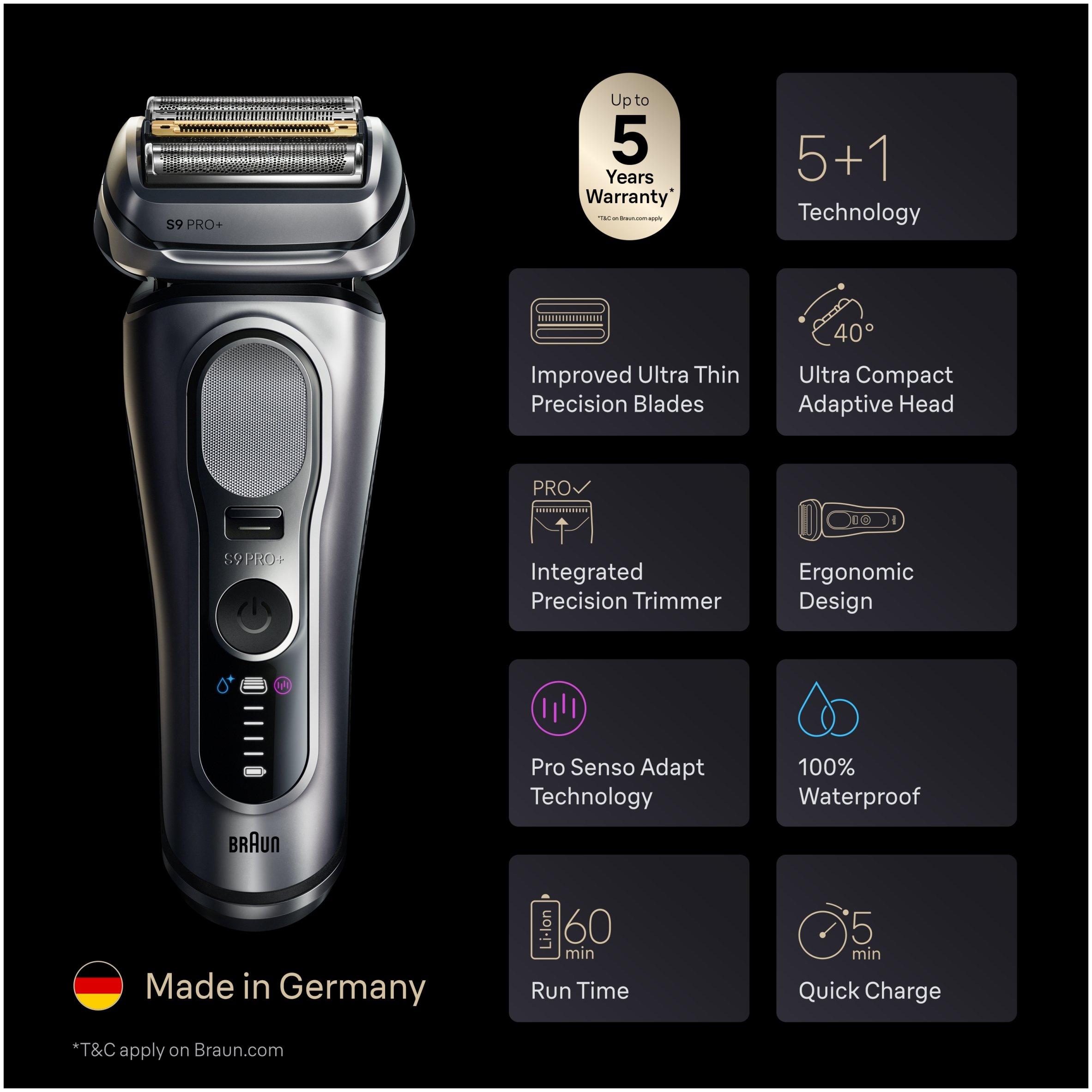 Braun | Braun Series 9 PRO+ Electric Shaver 9667CC Silver | FRASERS