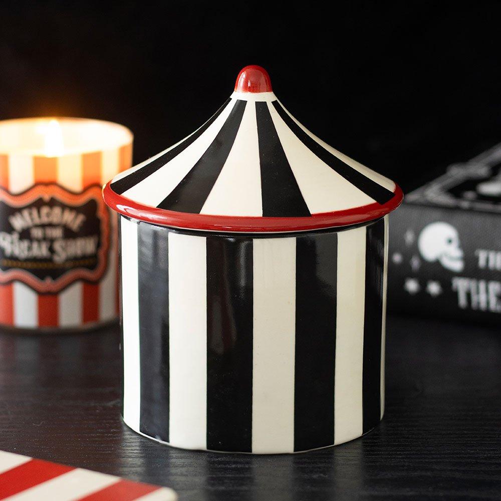 Black - Something Different - Black Striped Circus Tent Oil Burner - 1