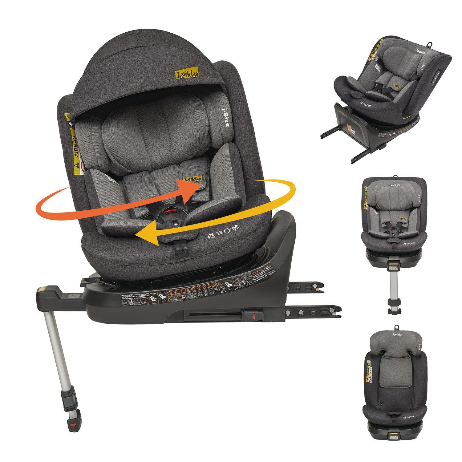 Black - JoviKids - JoviKids Ranger Spin Car Seat - Black - 2