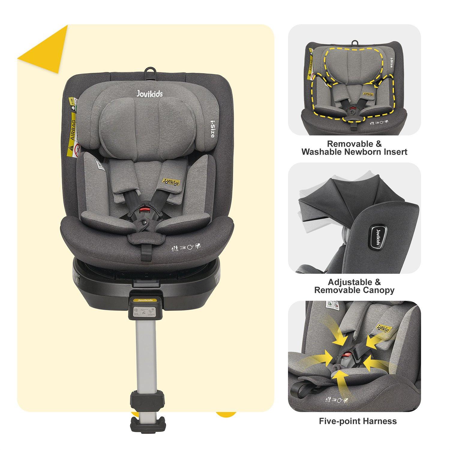 Black - JoviKids - JoviKids Ranger Spin Car Seat - Black - 9