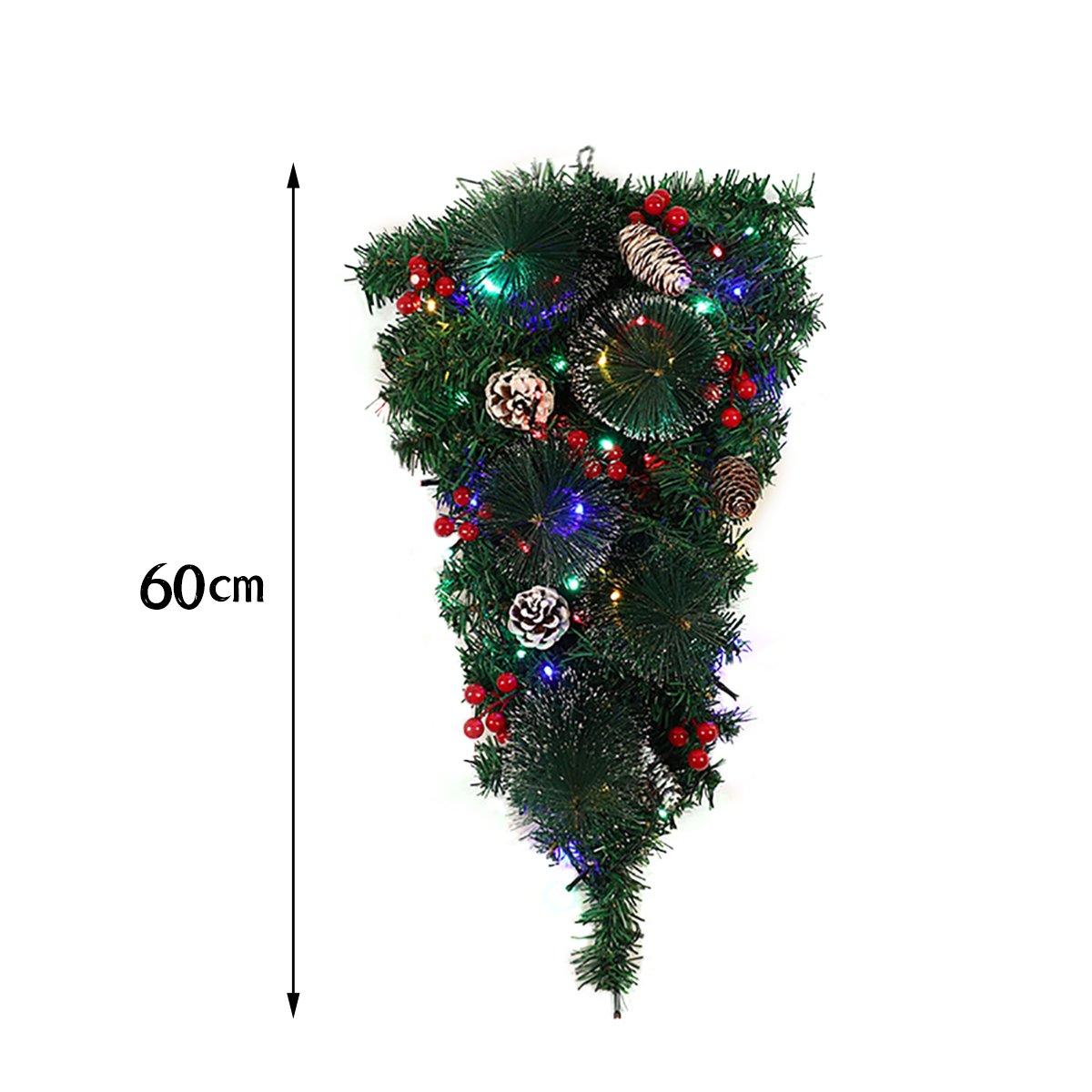 Green - LIFE IDEAS - Christmas Teardrop Swag with Lights - 2