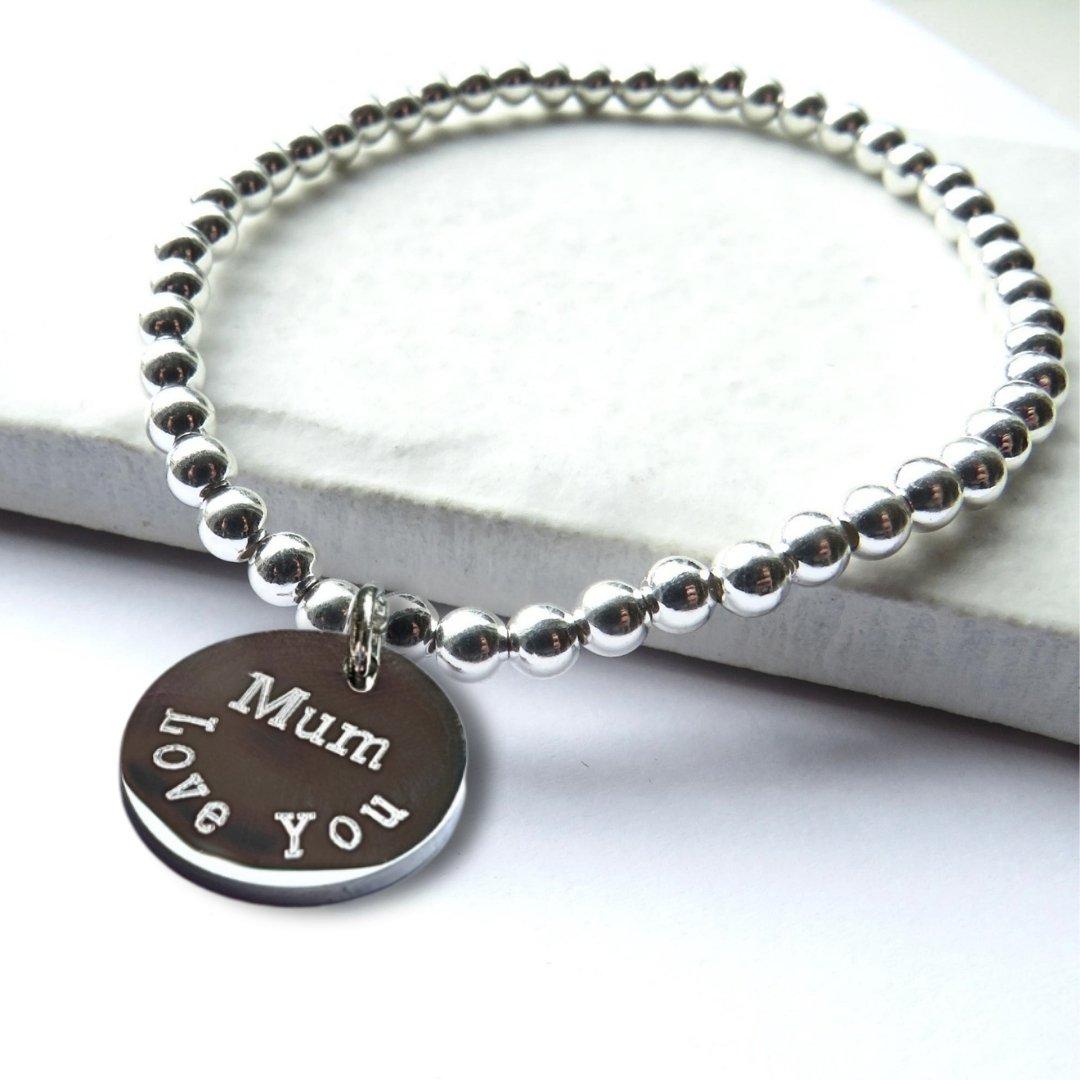 Aye Do Gifts | Silver Beaded Charm Bracelet - Mum Love You | Sports Direct
