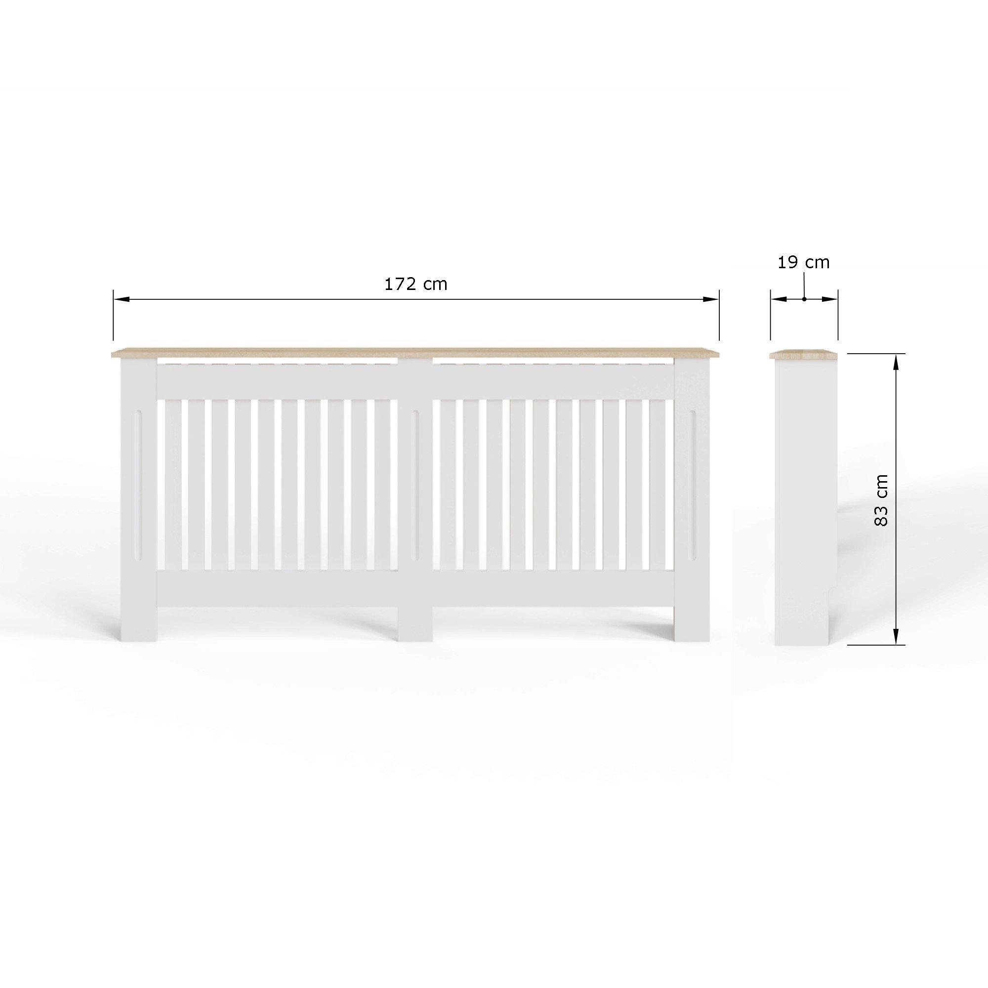 White - GFW - Longslow Radiator Cover Extra Large Grey - 6