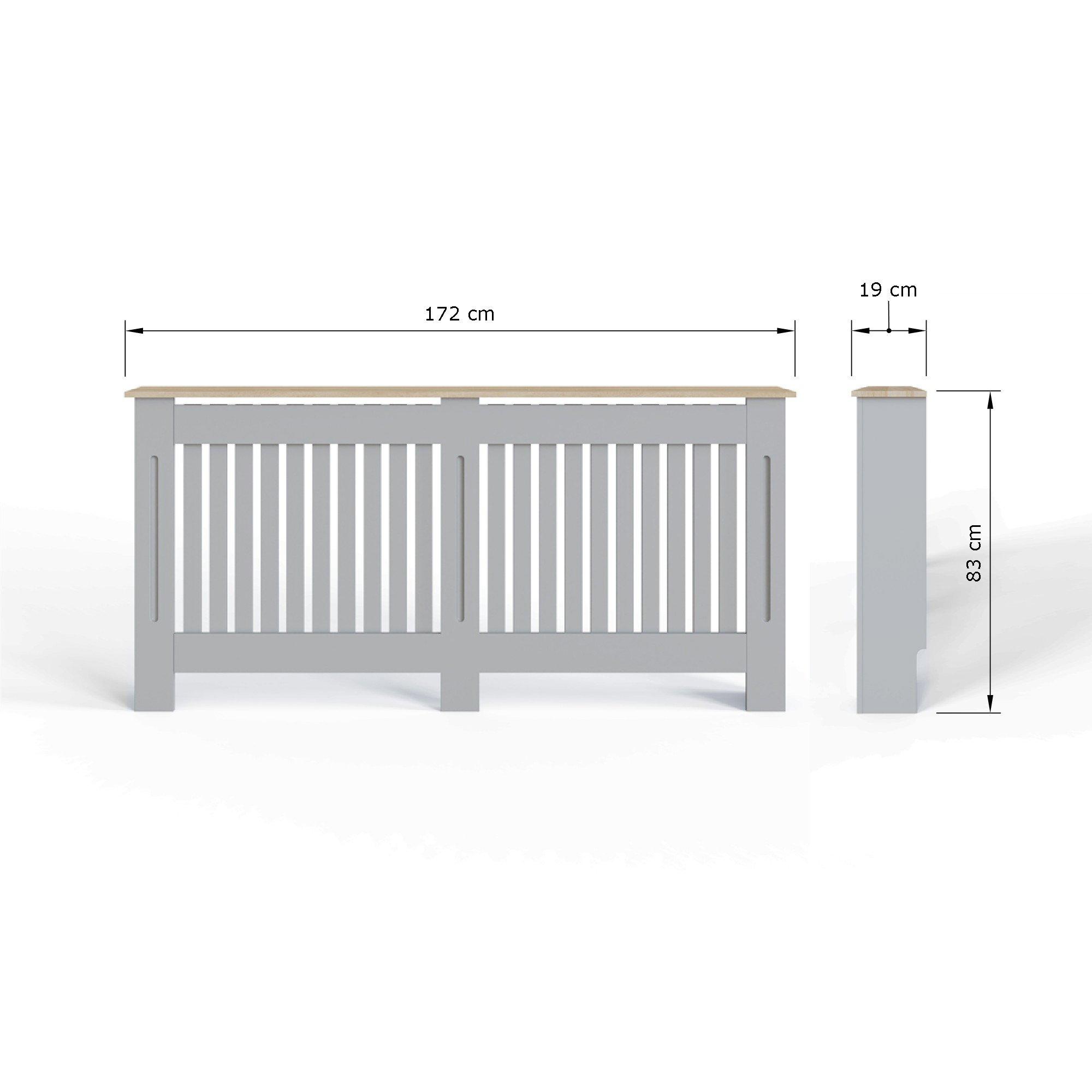Grey - GFW - Longslow Radiator Cover Extra Large Grey - 6