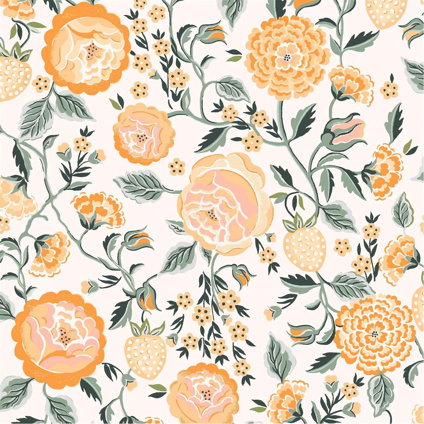Cath Kidston  Strawberry Garden Wallpaper Yellow
