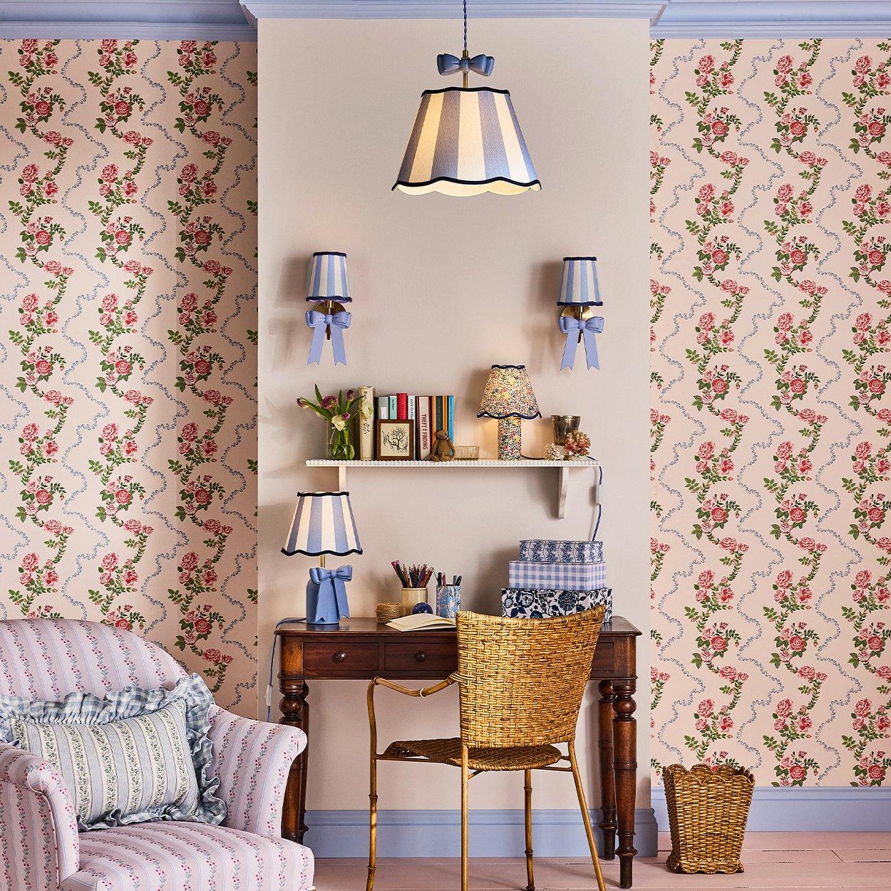Cath Kidston  Rose Flutter Wallpaper Pink